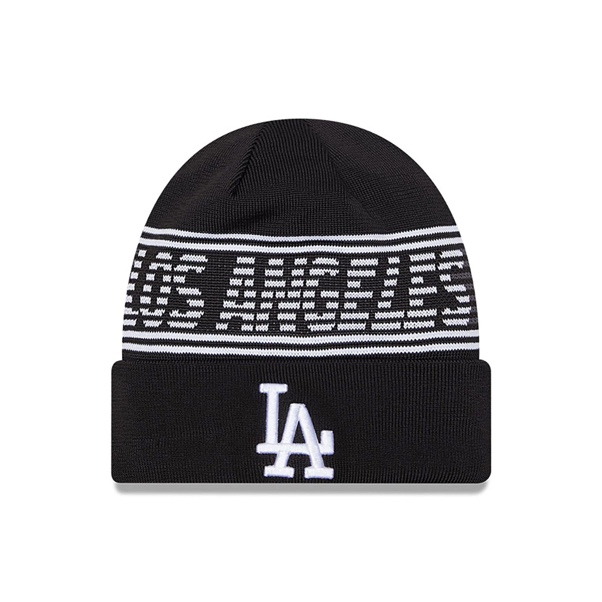 This is a LA Dodgers City Connect Black Sport Knit Beanie Hat 1