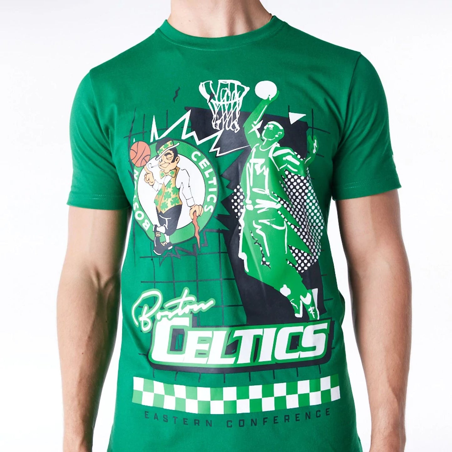 The Male model is wearing Boston Celtics NBA Rally Drive Green T-Shirt 3