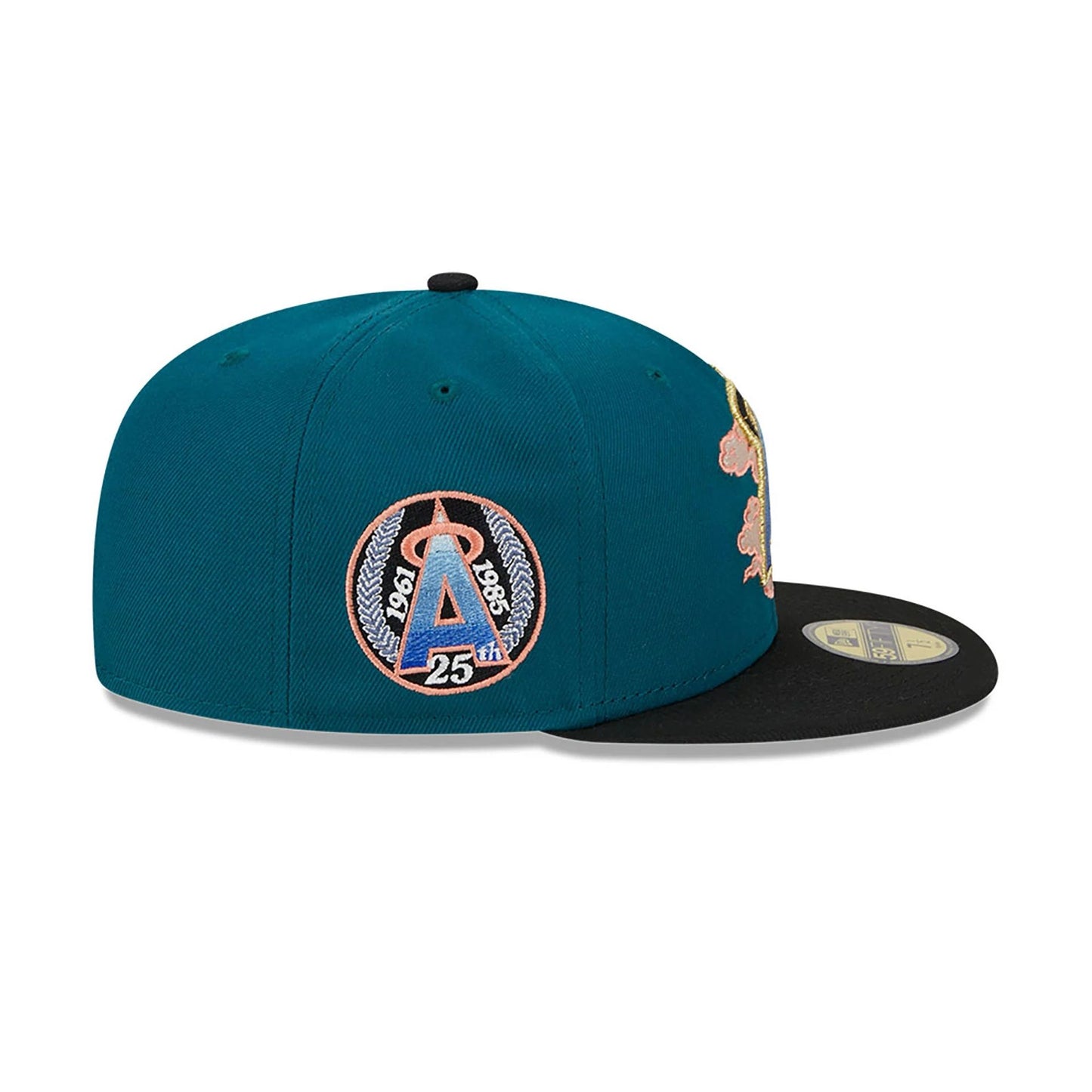 This is a LA Angels Cloud Spiral Dark Green 59FIFTY Fitted Cap 6