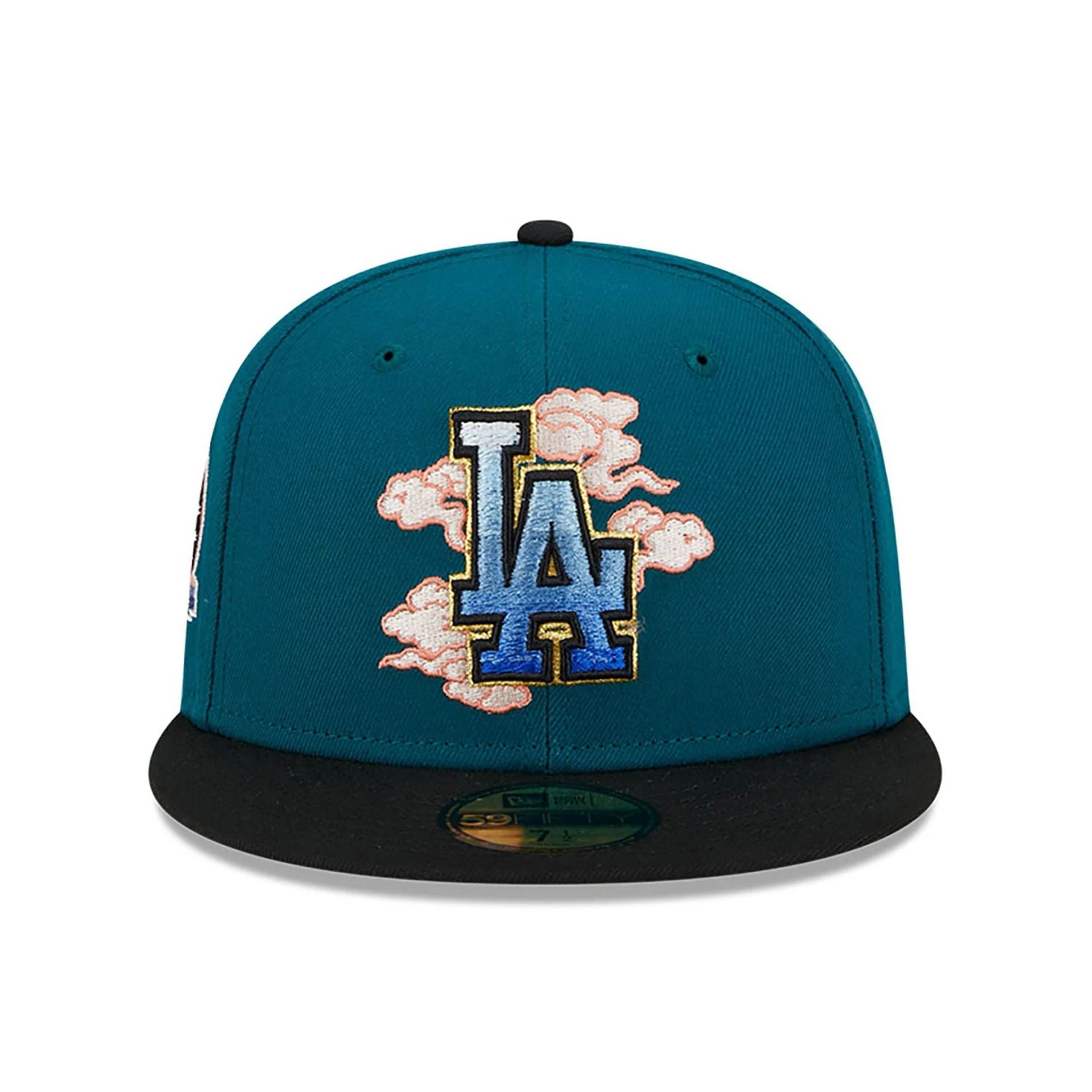 This is a LA Dodgers Cloud Spiral Dark Green 59FIFTY Fitted Cap 2