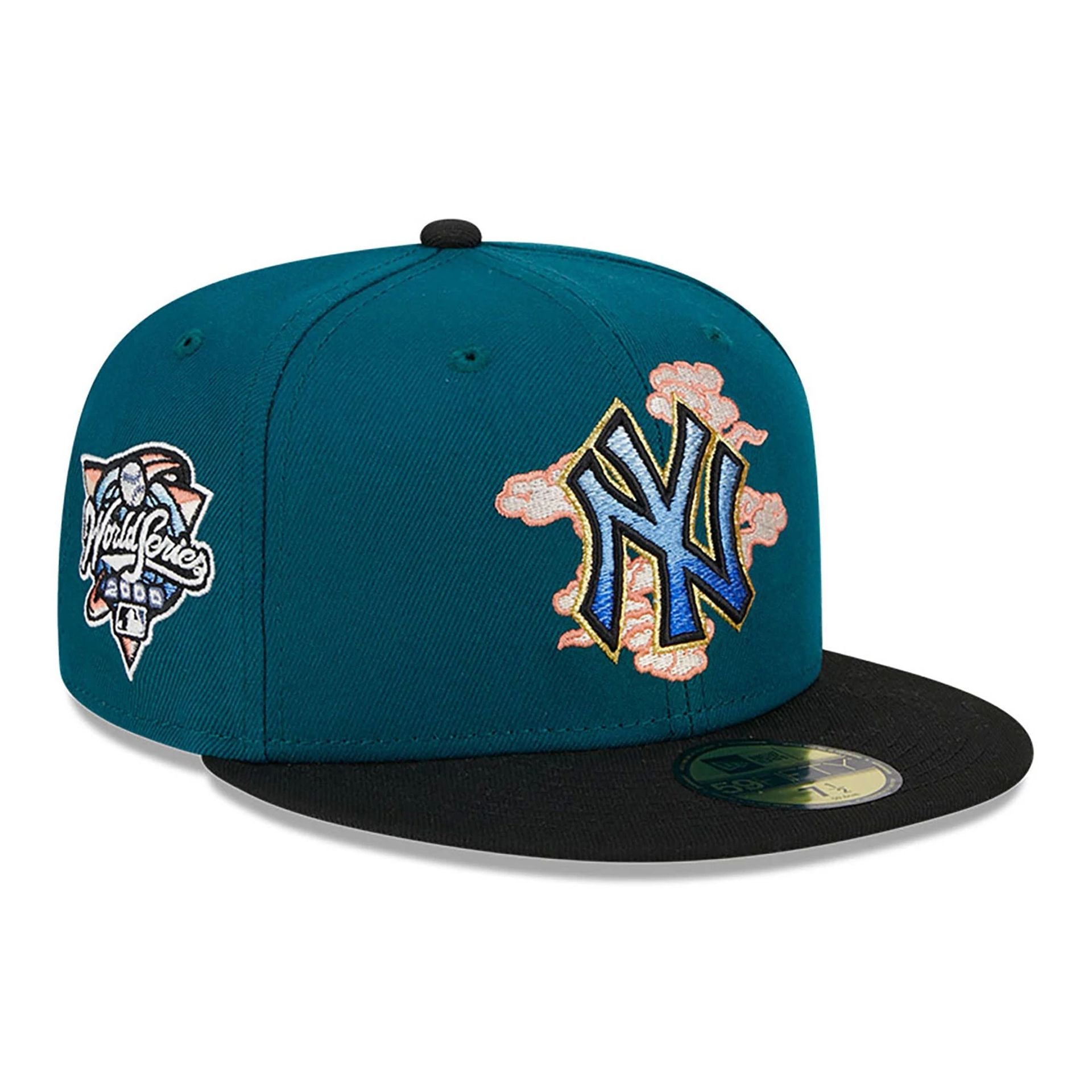 This is a New York Yankees Cloud Spiral Dark Green 59FIFTY Fitted Cap 1