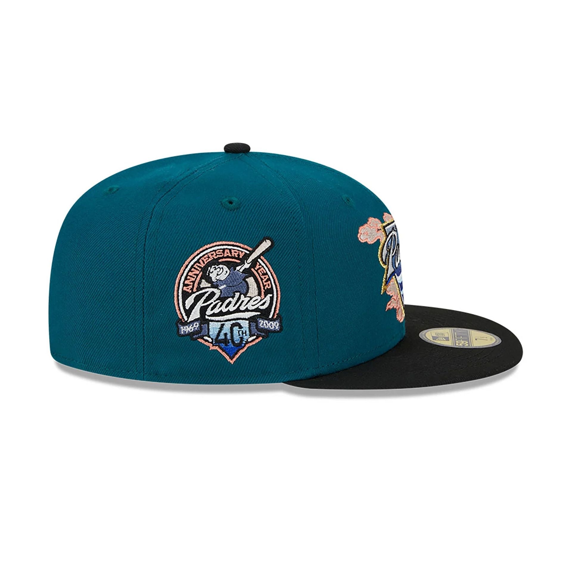 This is a San Diego Padres Cloud Spiral Dark Green 59FIFTY Fitted Cap 6