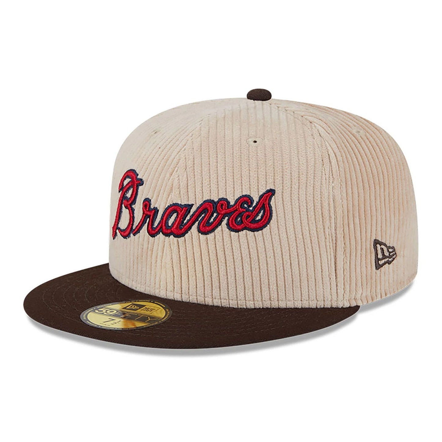 This is a Atlanta Braves Fall Cord Beige 59FIFTY Fitted Cap 4