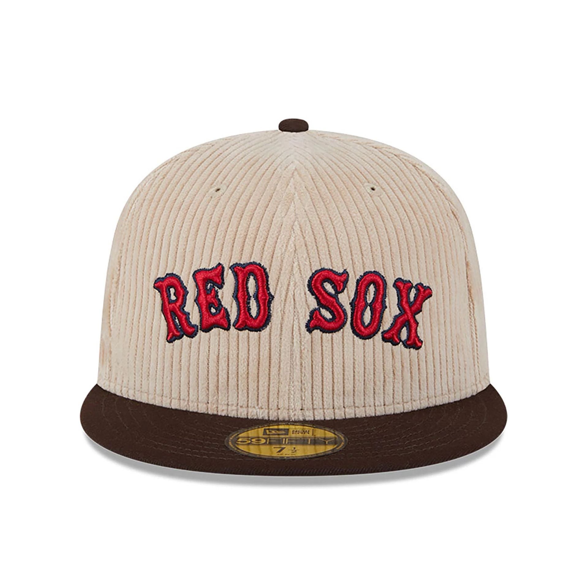 This is a Boston Red Sox Fall Cord Beige 59FIFTY Fitted Cap 3