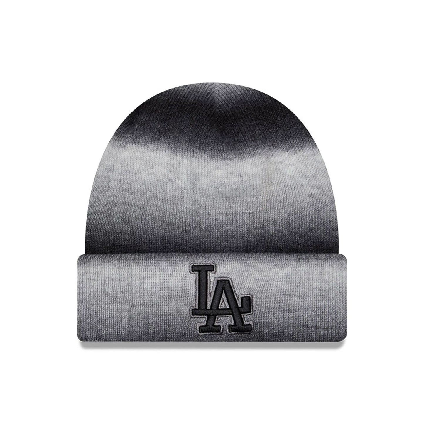 This is a LA Dodgers Space Dye Black Cuff Knit Beanie Hat 1