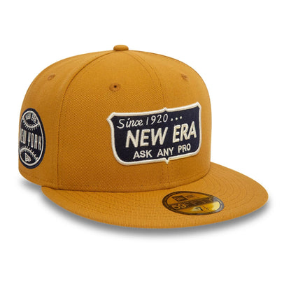 This is a New Era Shield Tan 59FIFTY Fitted Cap 3