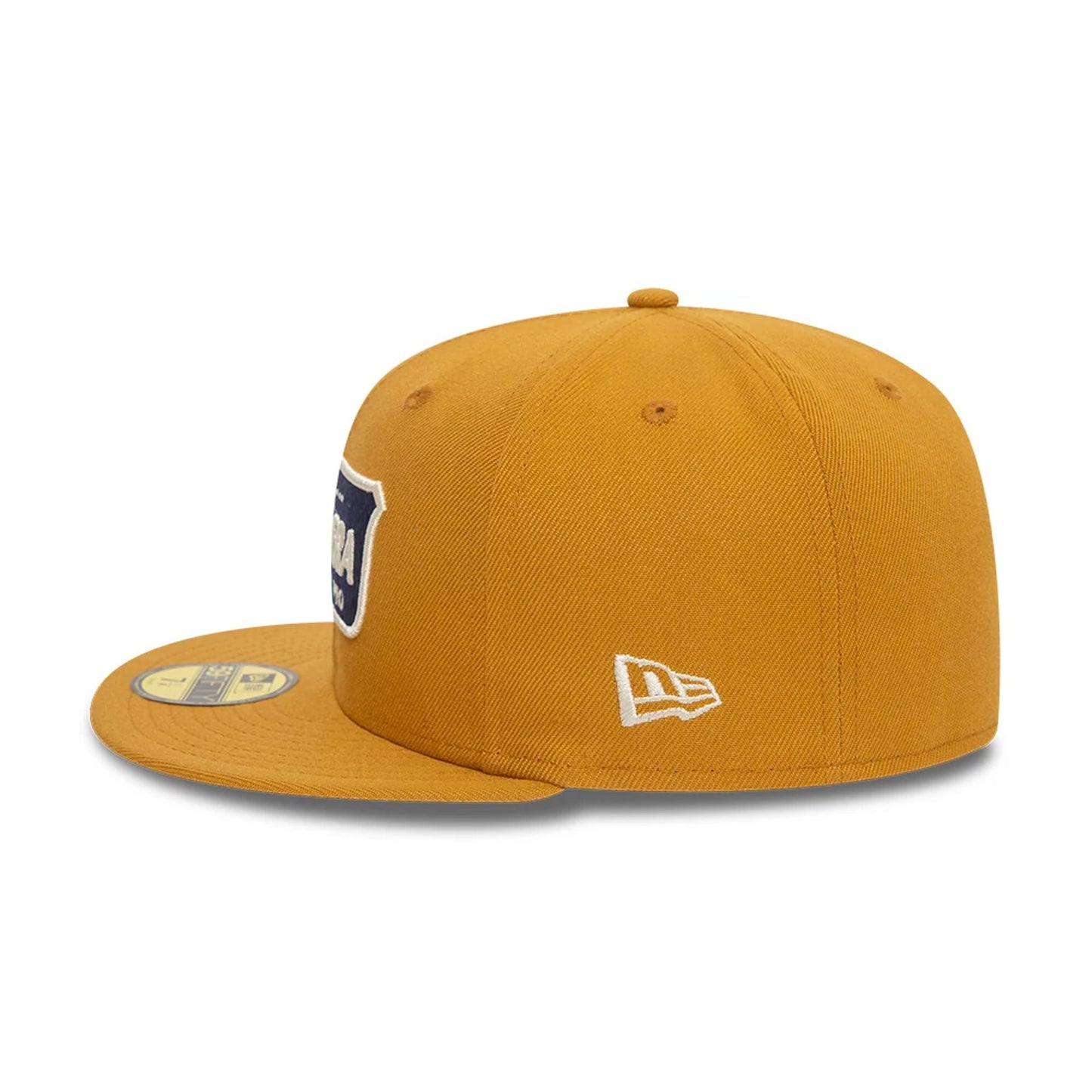 This is a New Era Shield Tan 59FIFTY Fitted Cap 6