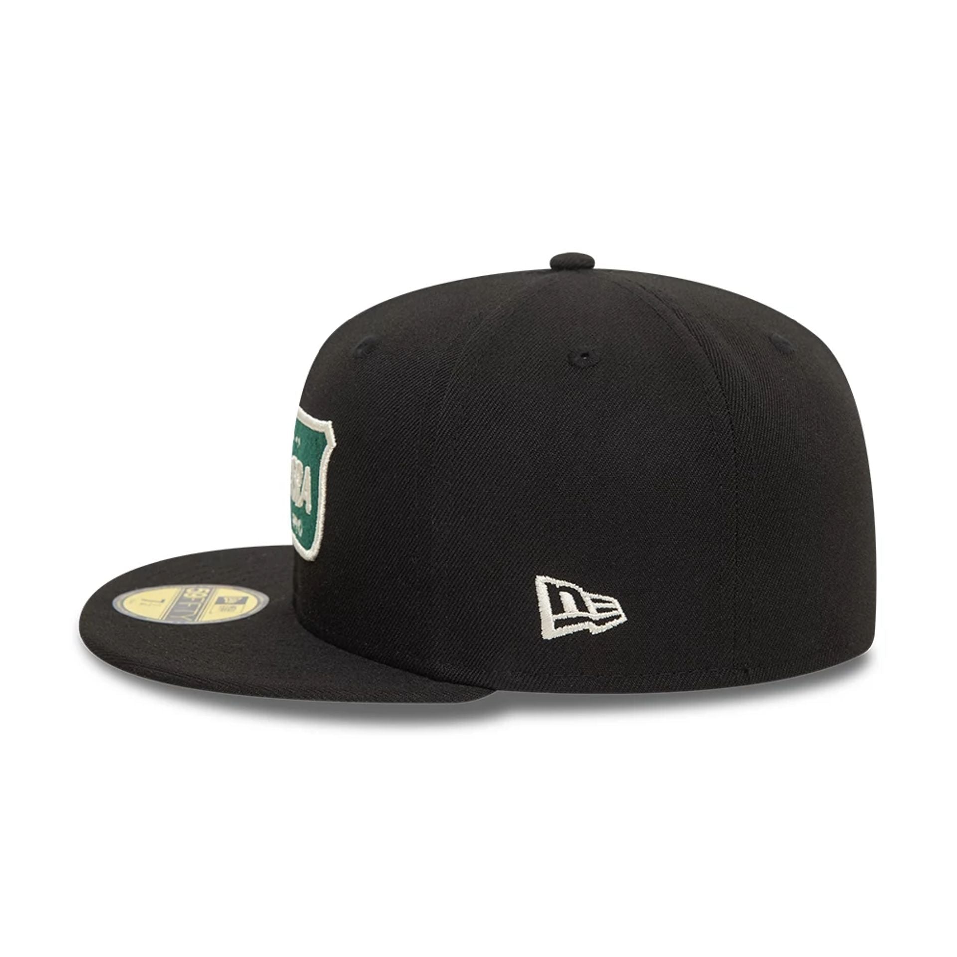 This is a New Era Shield Black 59FIFTY Fitted Cap 6