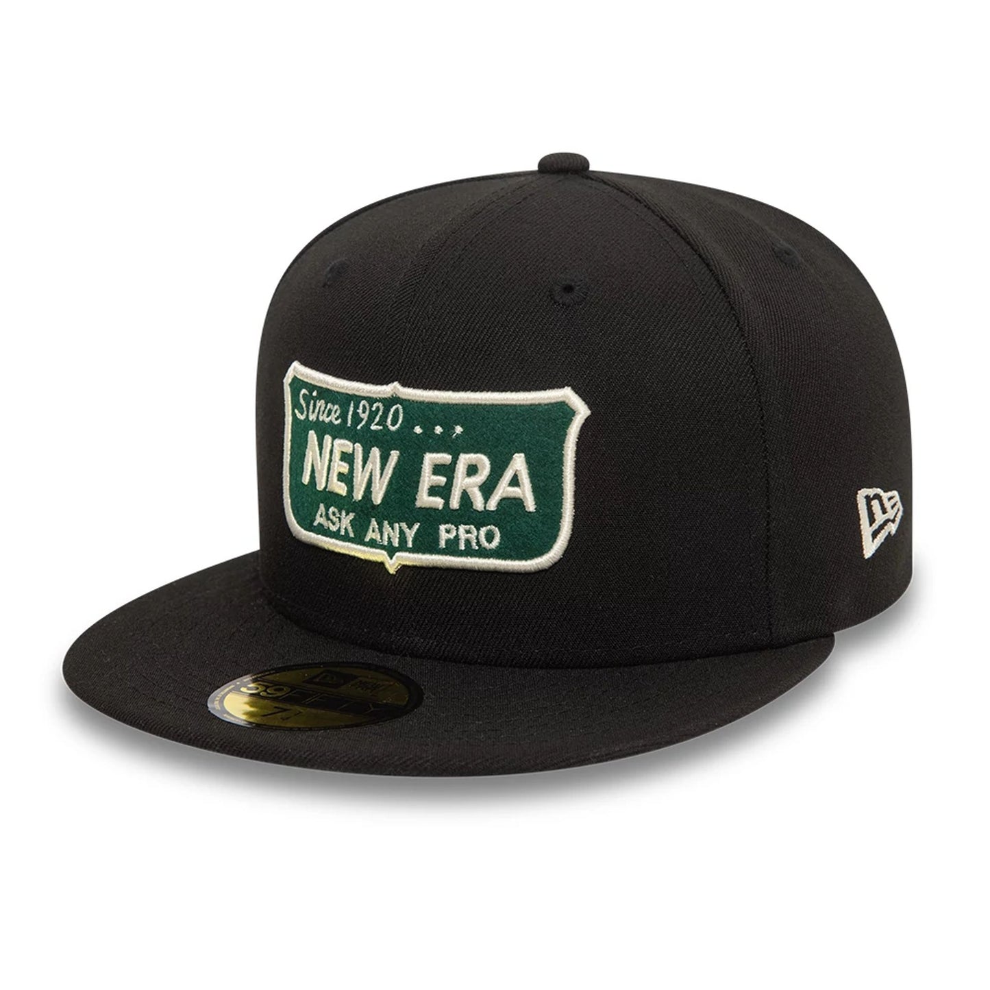 This is a New Era Shield Black 59FIFTY Fitted Cap 1