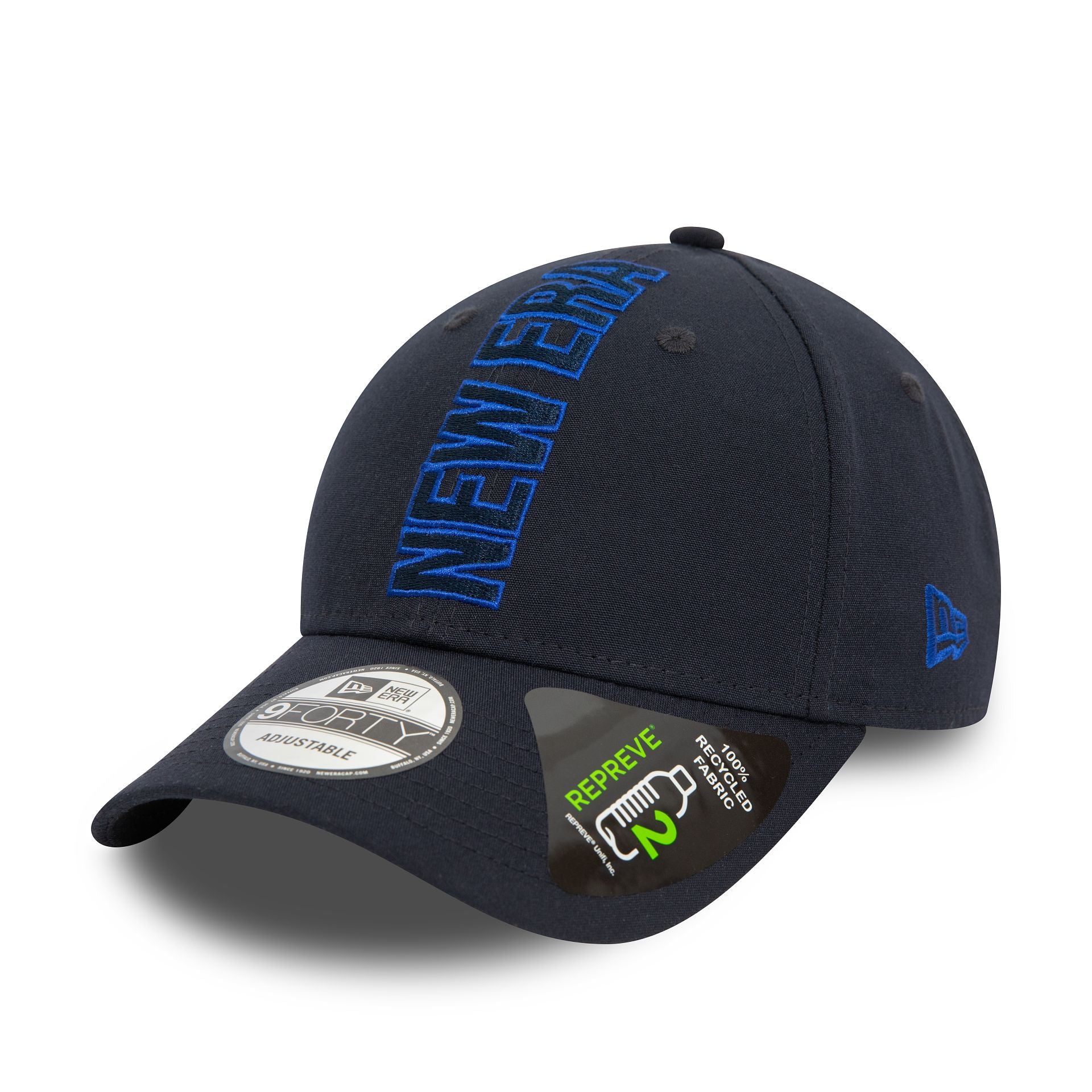 This is a New Era Repreve® Navy 9FORTY Adjustable Cap 1