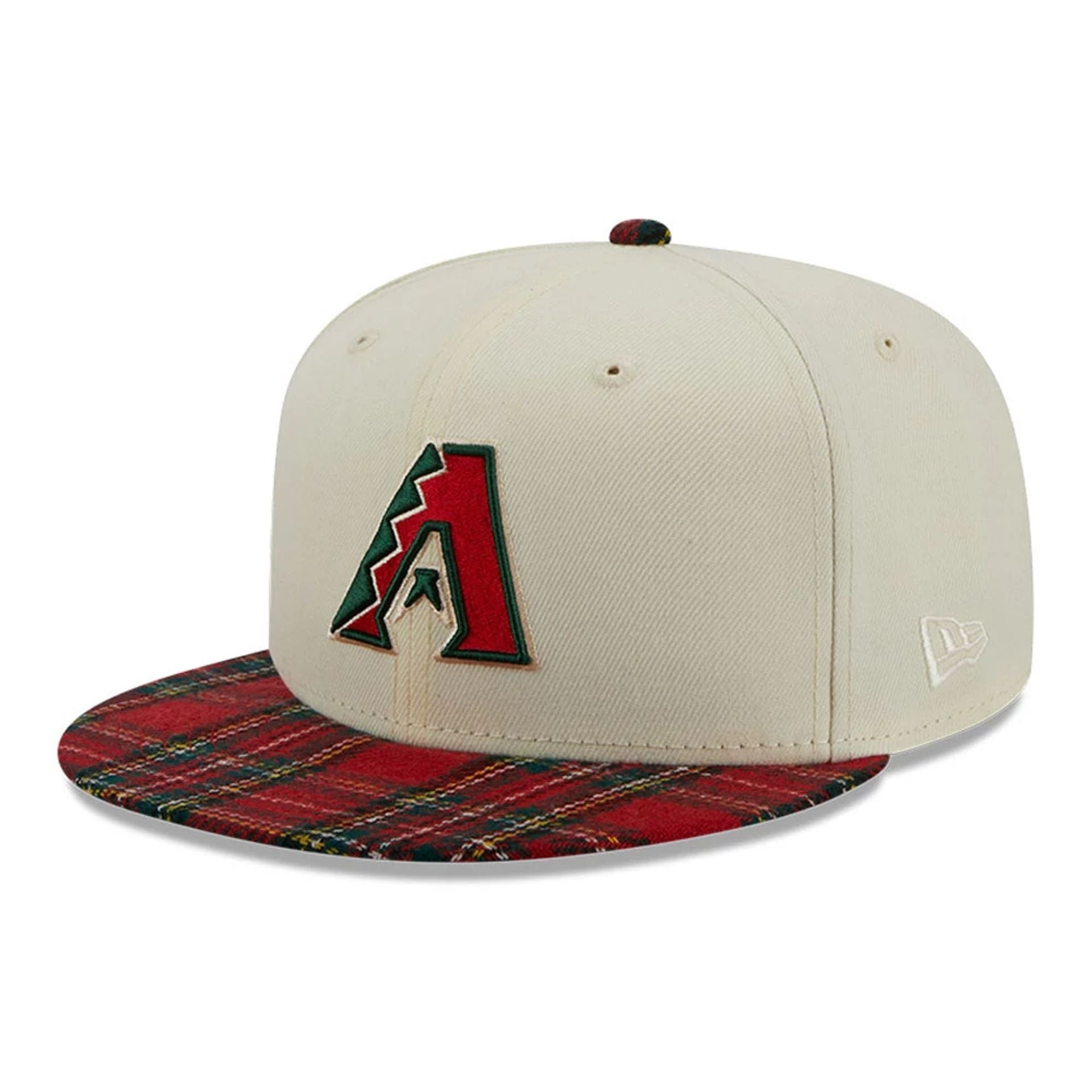 This is a Arizona Diamondbacks Plaid Visor Off White 9FIFTY Snapback Cap 1