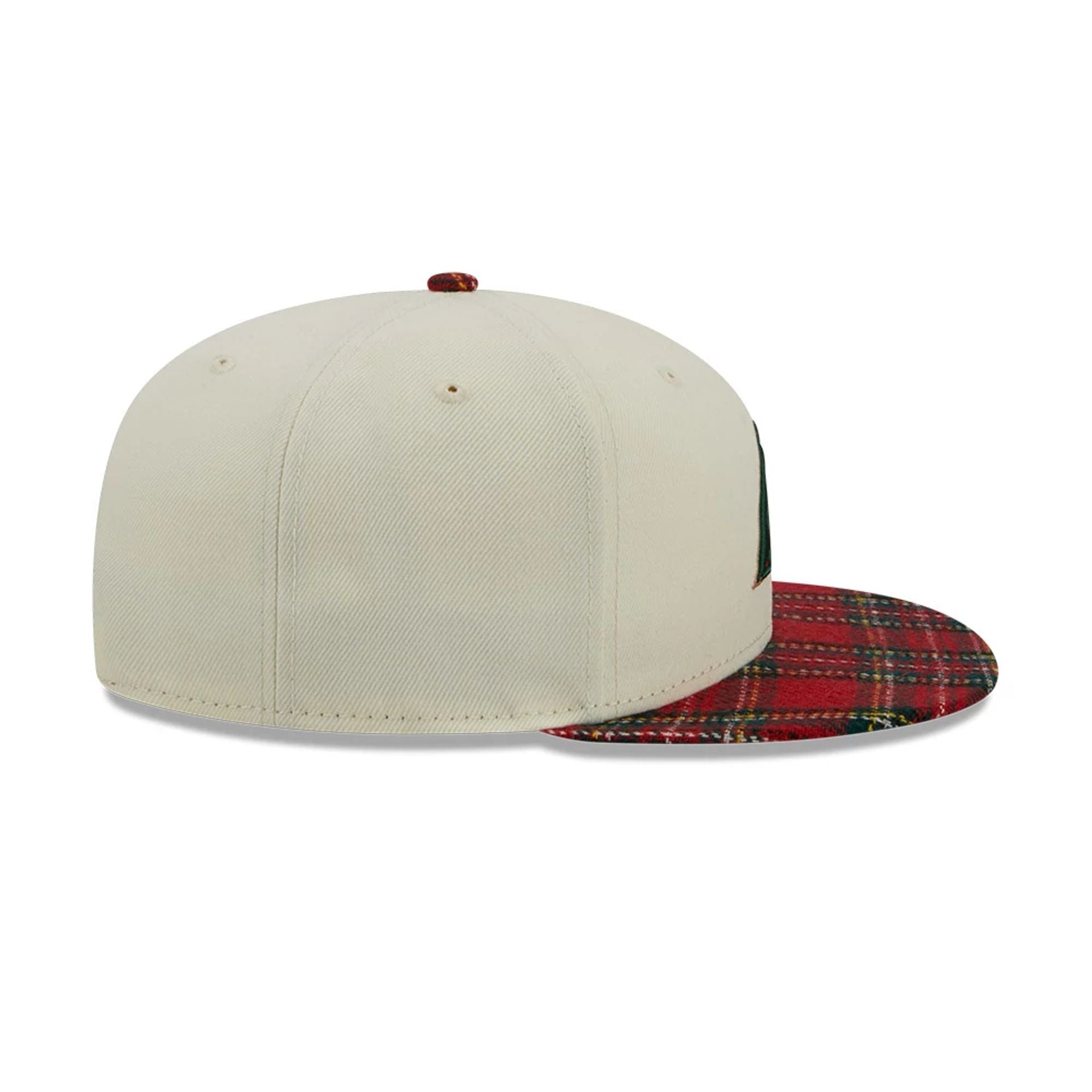 This is a Arizona Diamondbacks Plaid Visor Off White 9FIFTY Snapback Cap 5