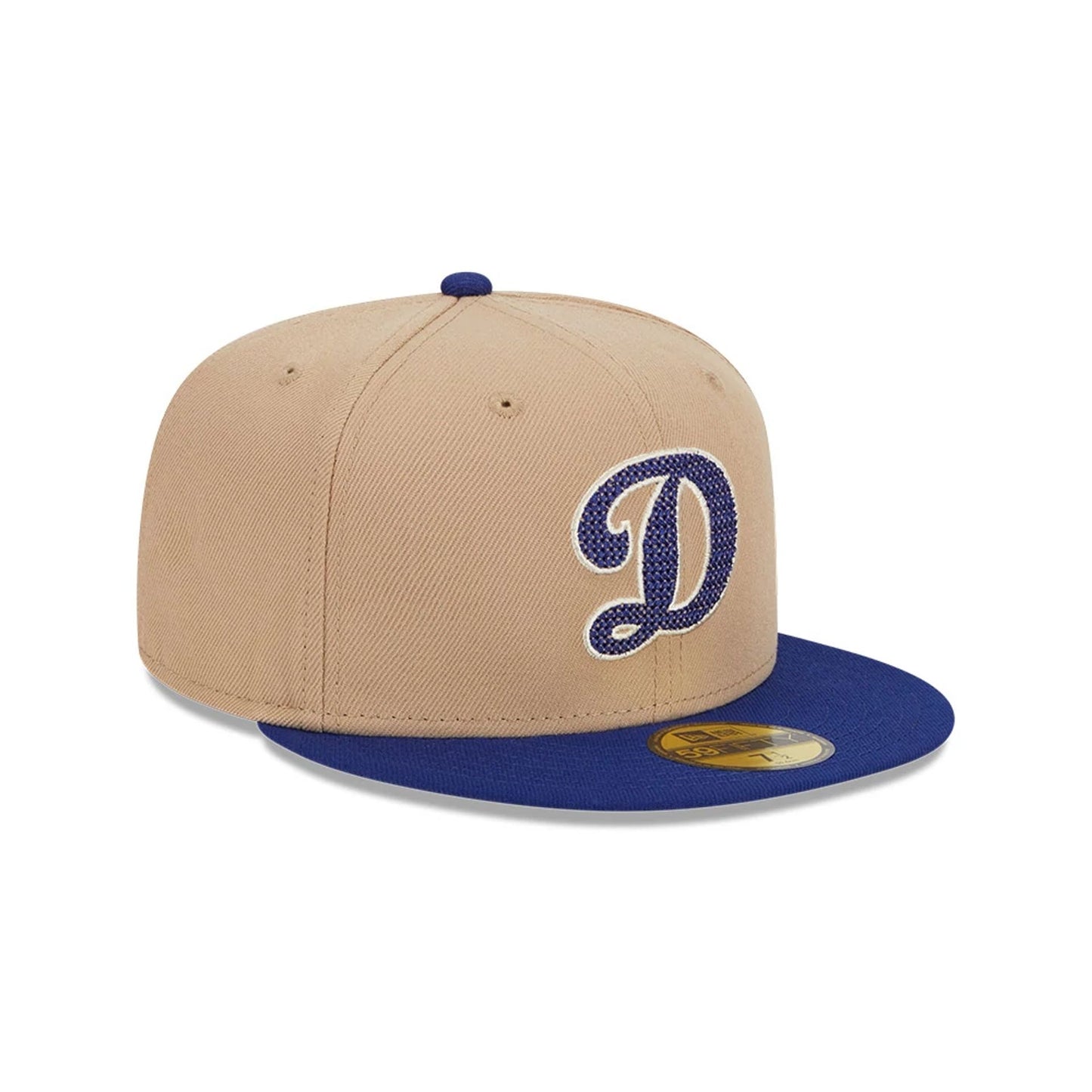 This is a LA Dodgers Needlepoint Light Beige 59FIFTY Fitted Cap 4