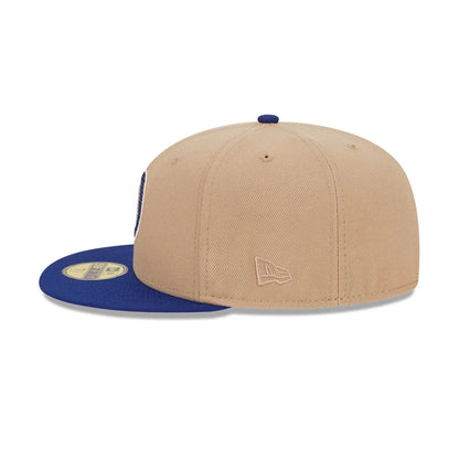 This is a LA Dodgers Needlepoint Light Beige 59FIFTY Fitted Cap 7