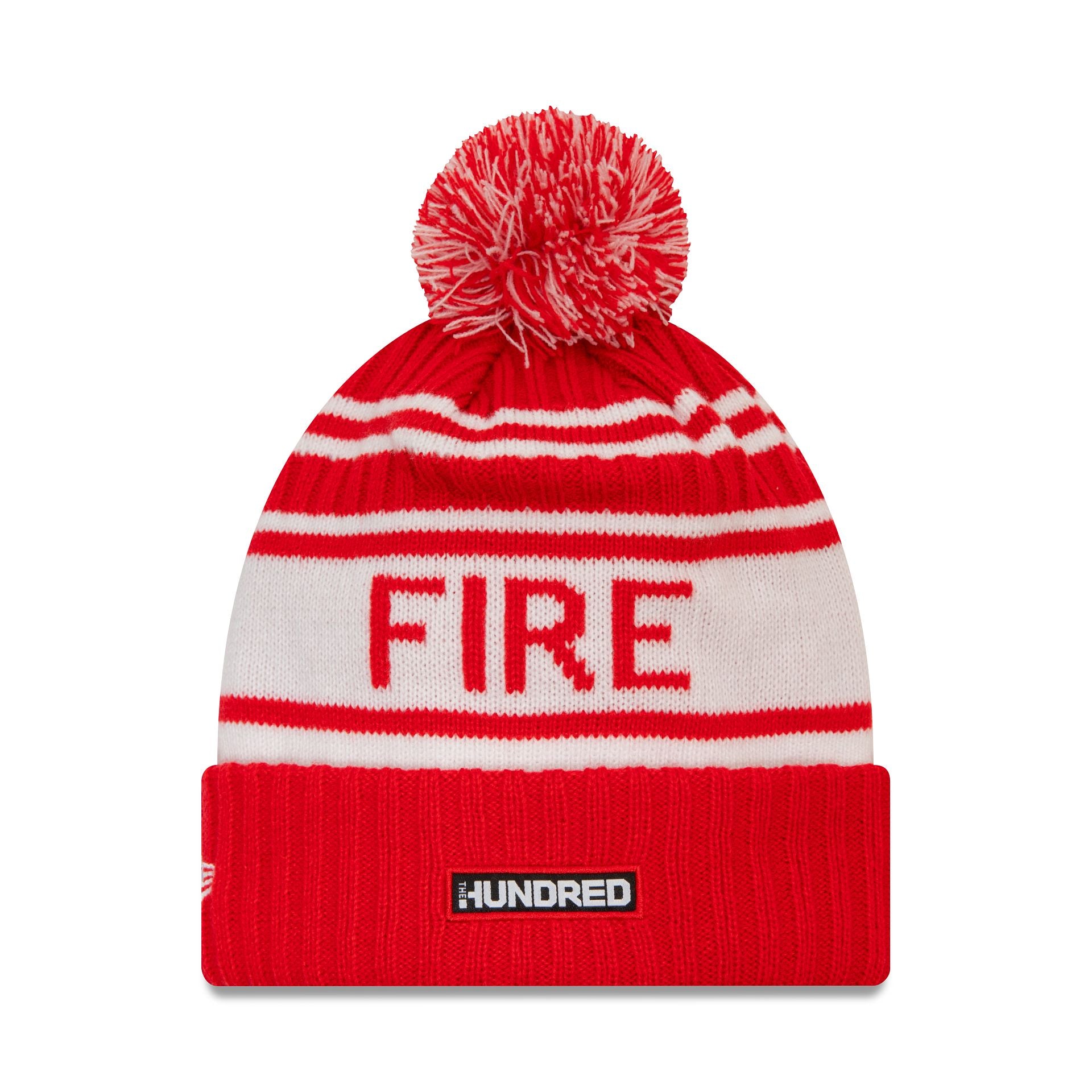 This is a Welsh Fire Tan Cymreig The Hundred Red Bobble Knit Beanie Hat 2