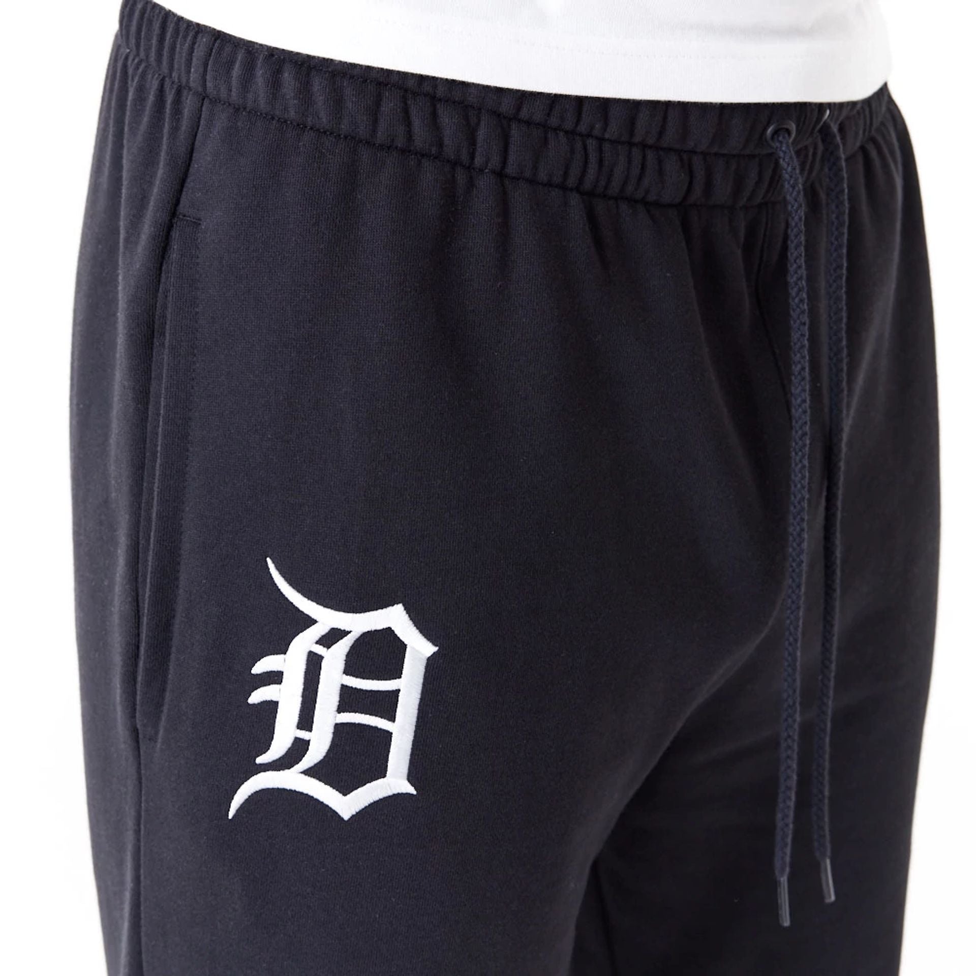 The Male model is wearing Detroit Tigers League Essential Black Joggers 2