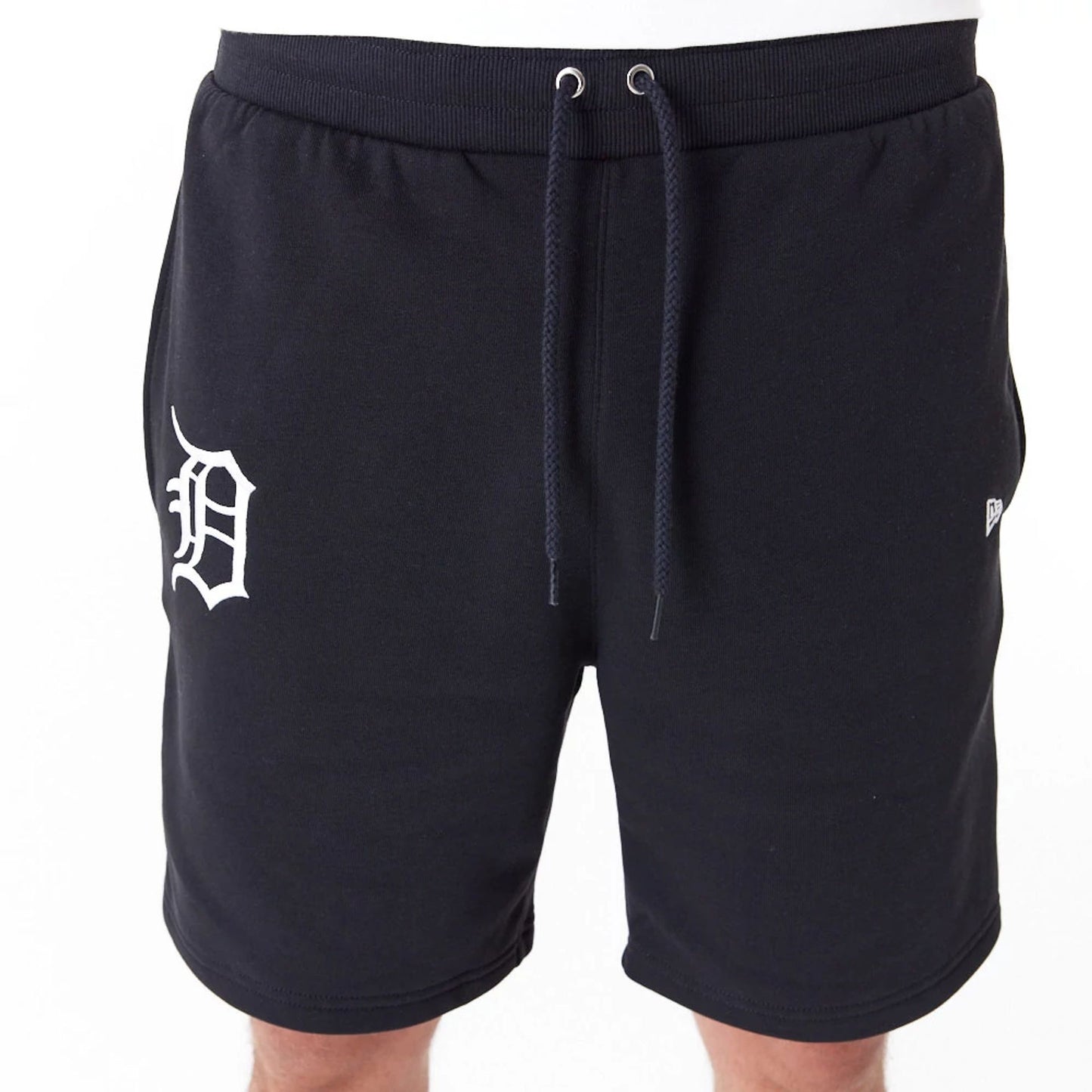 The Male model is wearing Detroit Tigers League Essential Black Shorts 5