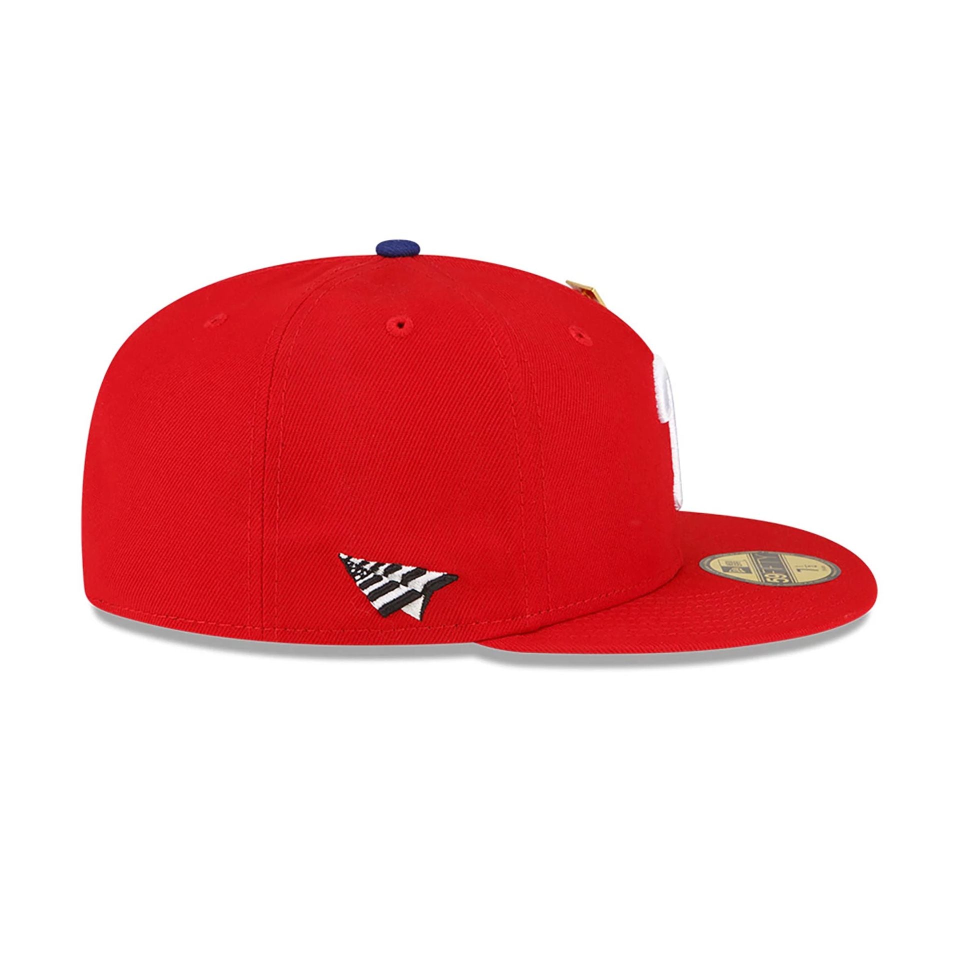 This is a Philadelphia Phillies Paper Planes x MLB Red 59FIFTY Fitted Cap 6