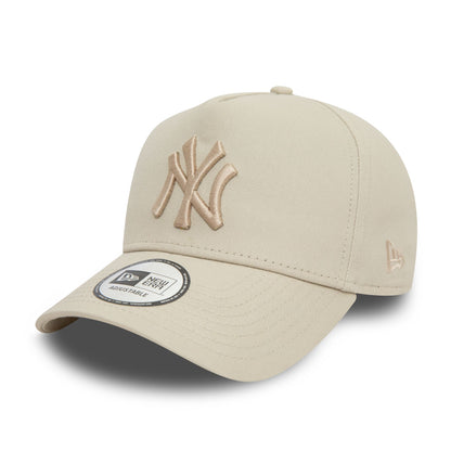 This is a New York Yankees Neutral Light Beige 9FORTY E-Frame Adjustable Cap 1