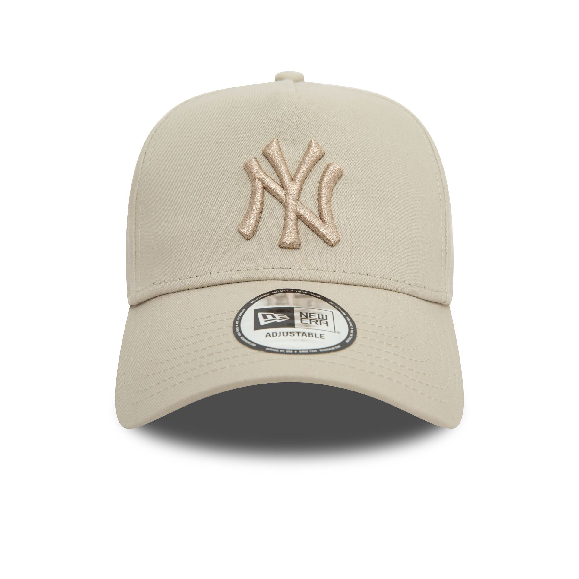 This is a New York Yankees Neutral Light Beige 9FORTY E-Frame Adjustable Cap 3