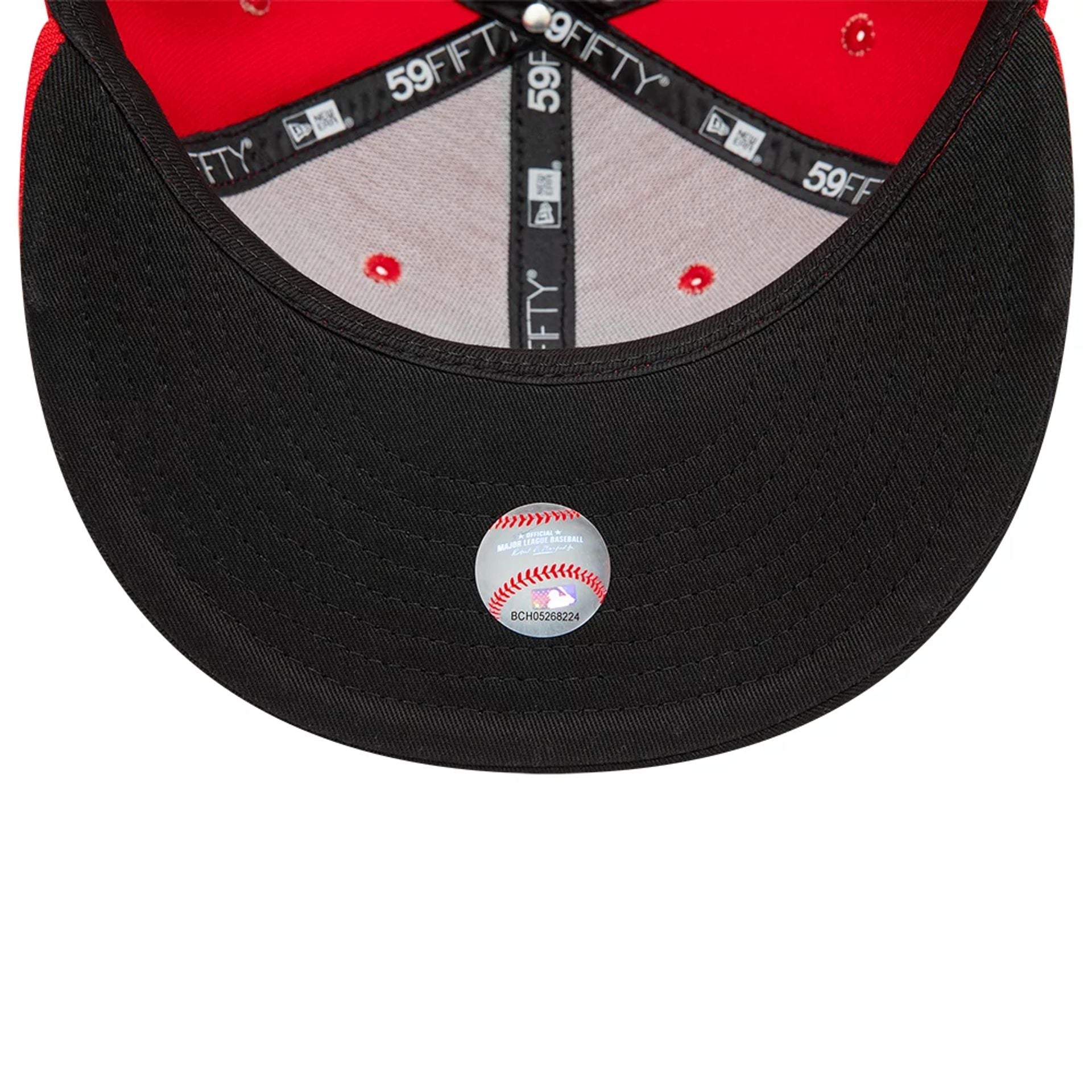 This is a Atlanta Braves MLB Flame Visor Red 59FIFTY Fitted Cap 2