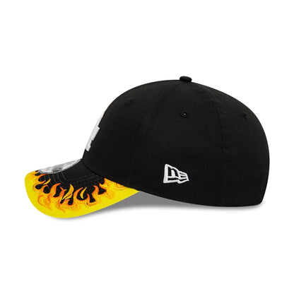 This is a LA Dodgers MLB Flame Visor Black 9FORTY Adjustable Cap 6