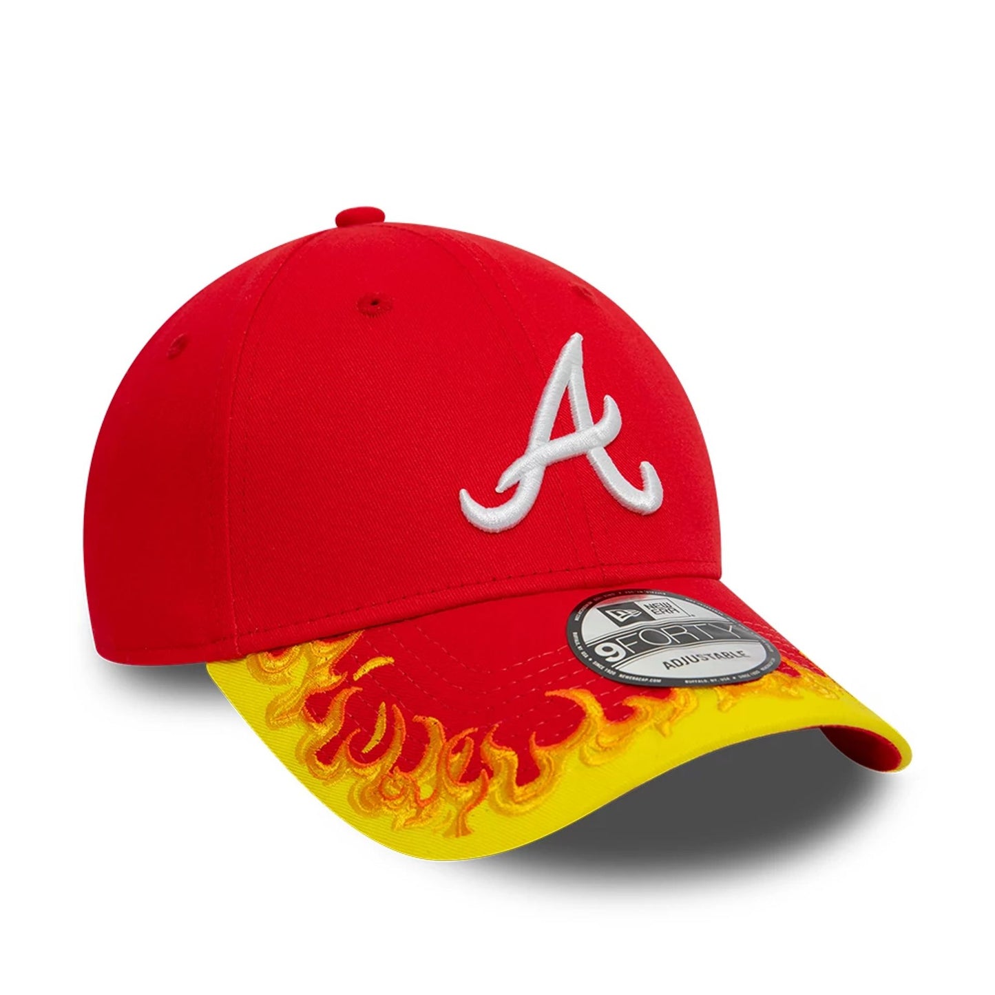 This is a Atlanta Braves MLB Flame Visor Red 9FORTY Adjustable Cap 3