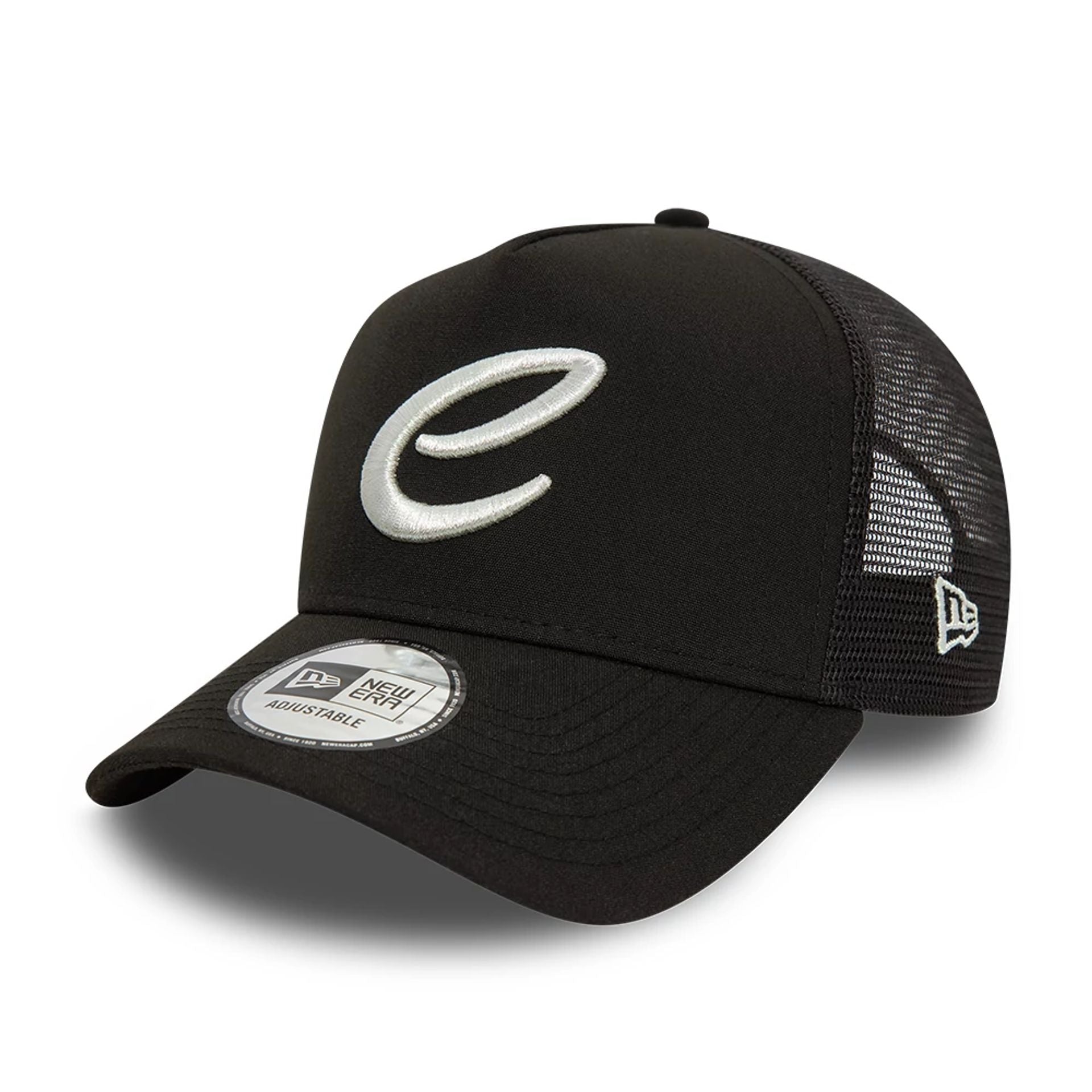 This is a FIA Formula E Black E-Frame Trucker Cap 1