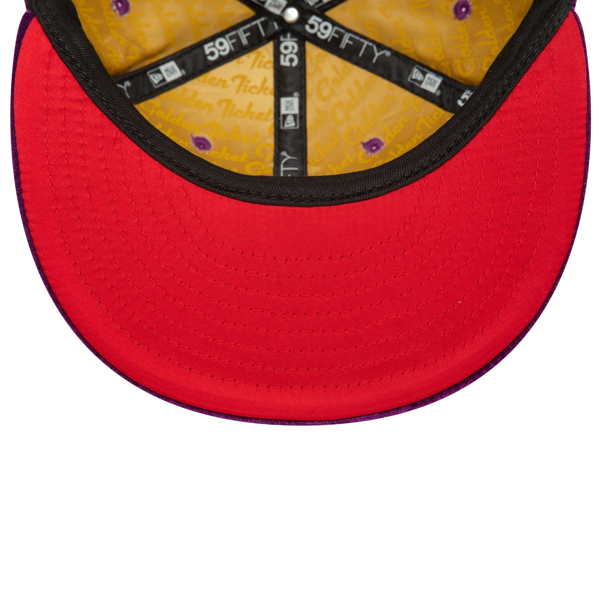 This is a Willy Wonka And The Chocolate Factory Velvet Purple 59FIFTY Fitted Cap 2