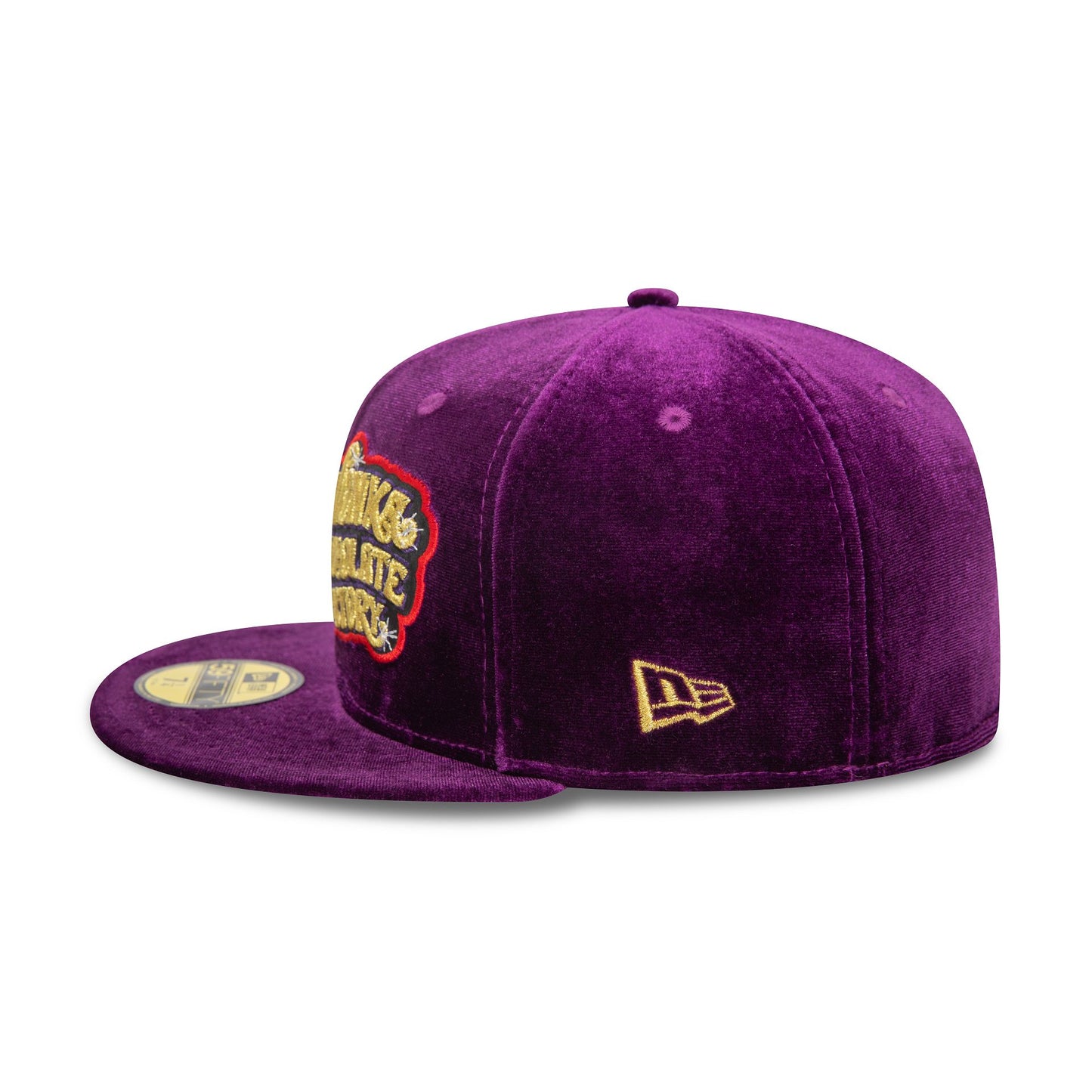 This is a Willy Wonka And The Chocolate Factory Velvet Purple 59FIFTY Fitted Cap 6