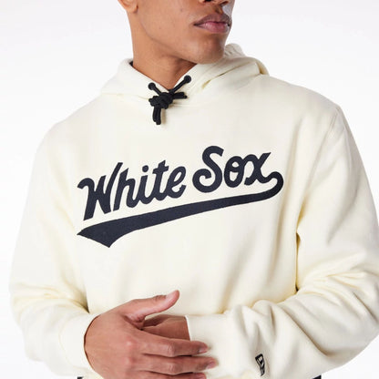 The Male model is wearing Chicago White Sox MLB Chrome White Pullover Hoodie 6