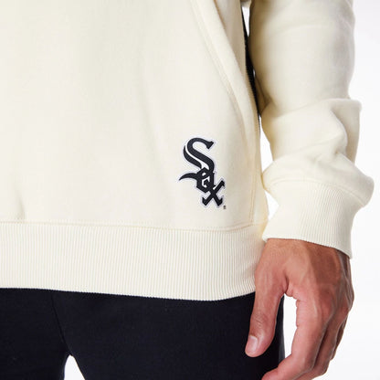 The Male model is wearing Chicago White Sox MLB Chrome White Pullover Hoodie 3