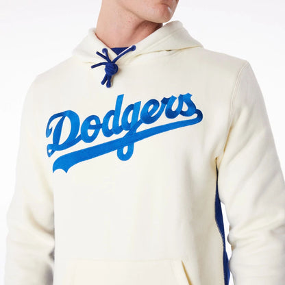 The Male model is wearing LA Dodgers MLB Chrome White Pullover Hoodie 5