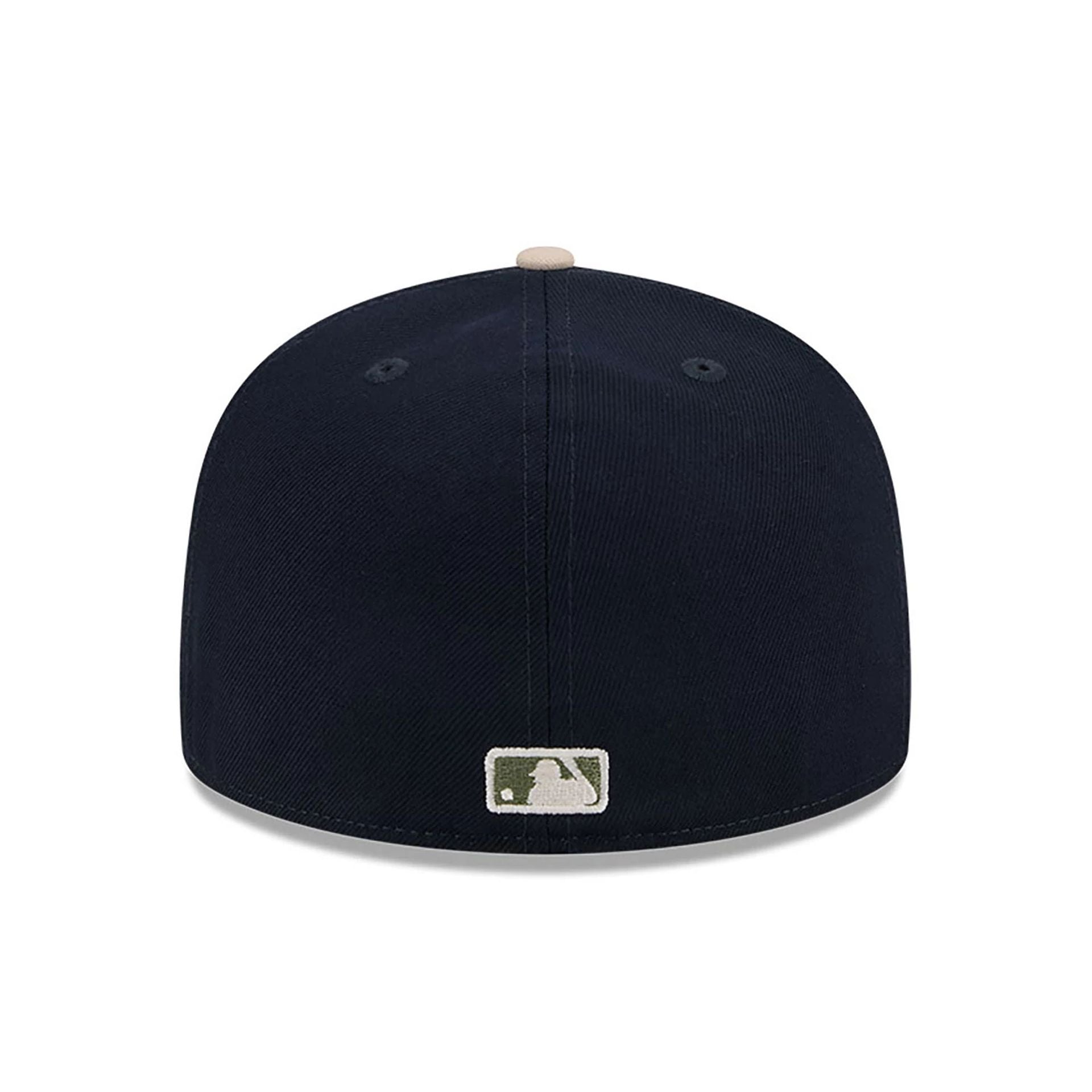 This is a Atlanta Braves Canvas Navy 59FIFTY Fitted A-Frame Cap 6