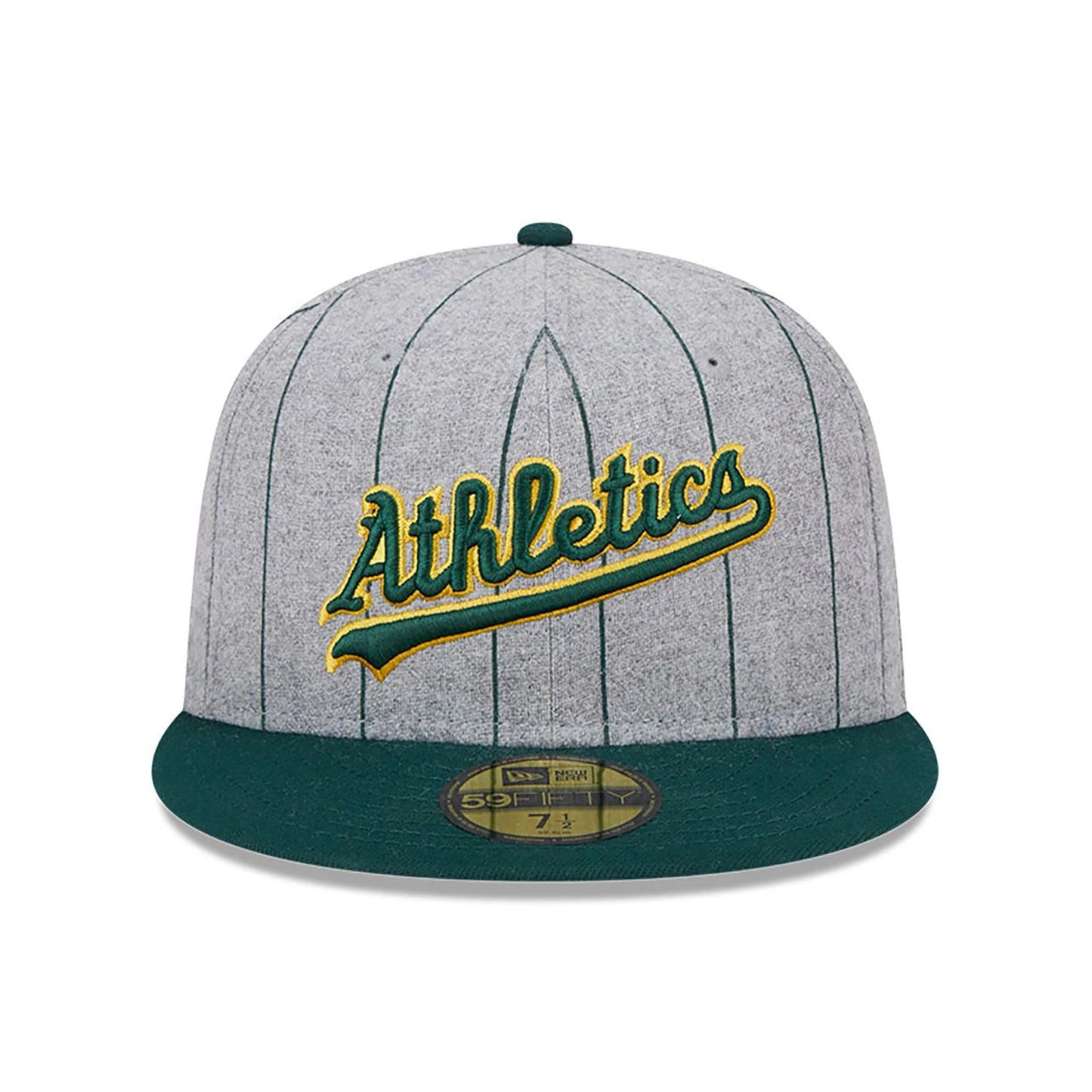 This is a Oakland Athletics Heather Pinstripe Grey 59FIFTY Fitted Cap 4