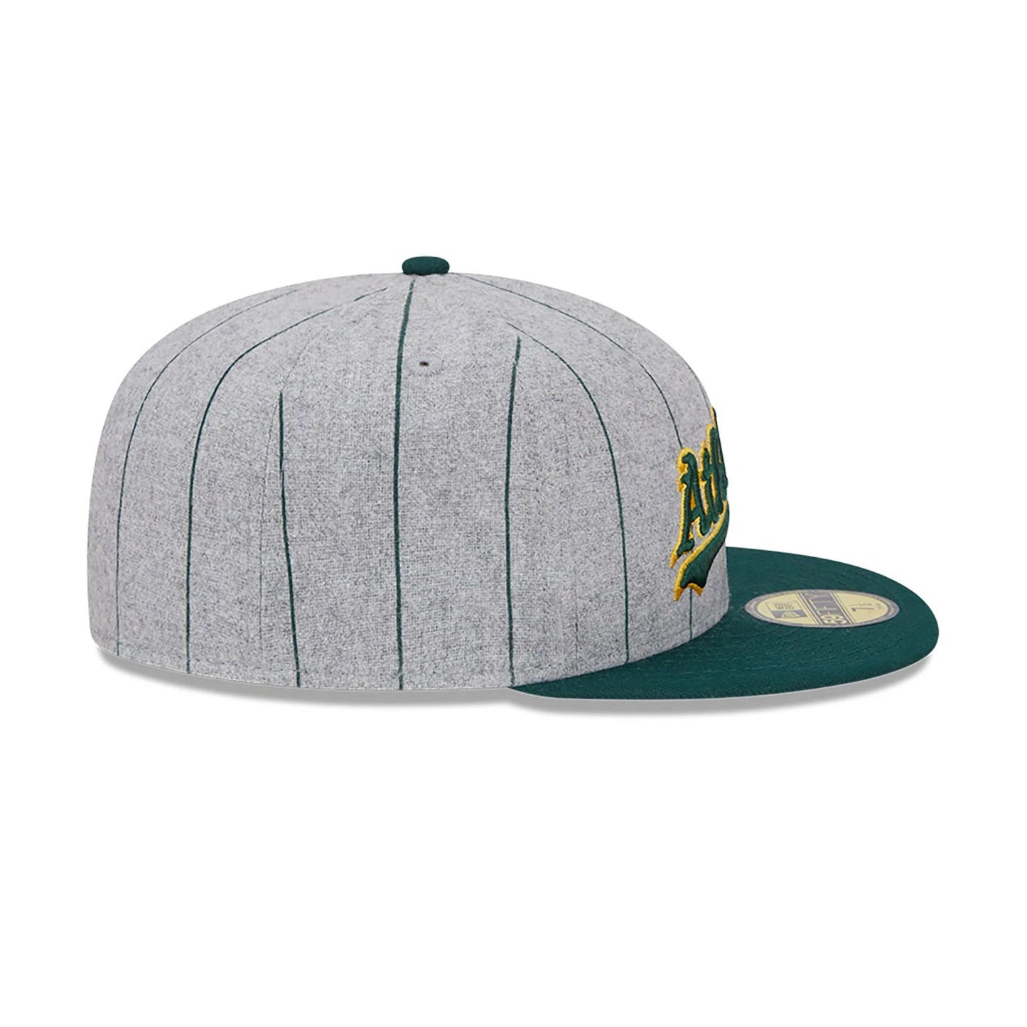 This is a Oakland Athletics Heather Pinstripe Grey 59FIFTY Fitted Cap 6