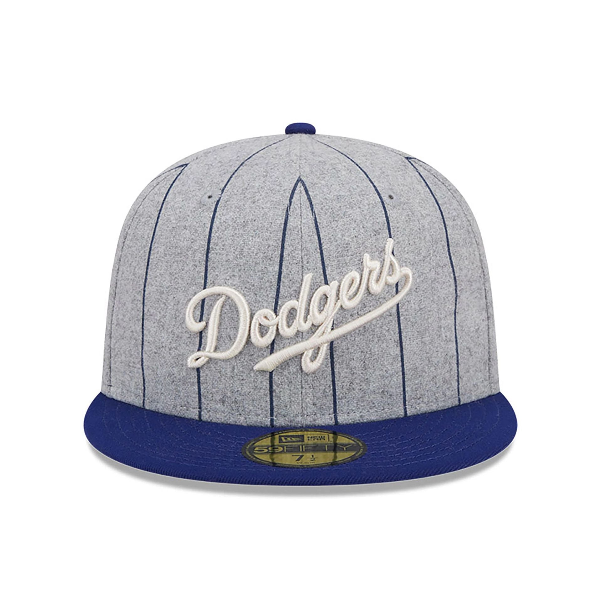 This is a LA Dodgers Heather Pinstripe Grey 59FIFTY Fitted Cap 4