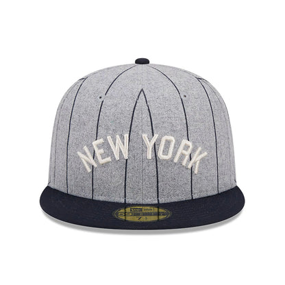 This is a New York Yankees Heather Pinstripe Grey 59FIFTY Fitted Cap 4