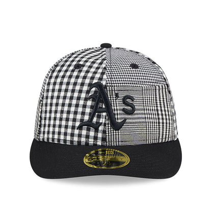 This is a Oakland Athletics Patch Plaid Black Low Profile 59FIFTY Fitted Cap 3