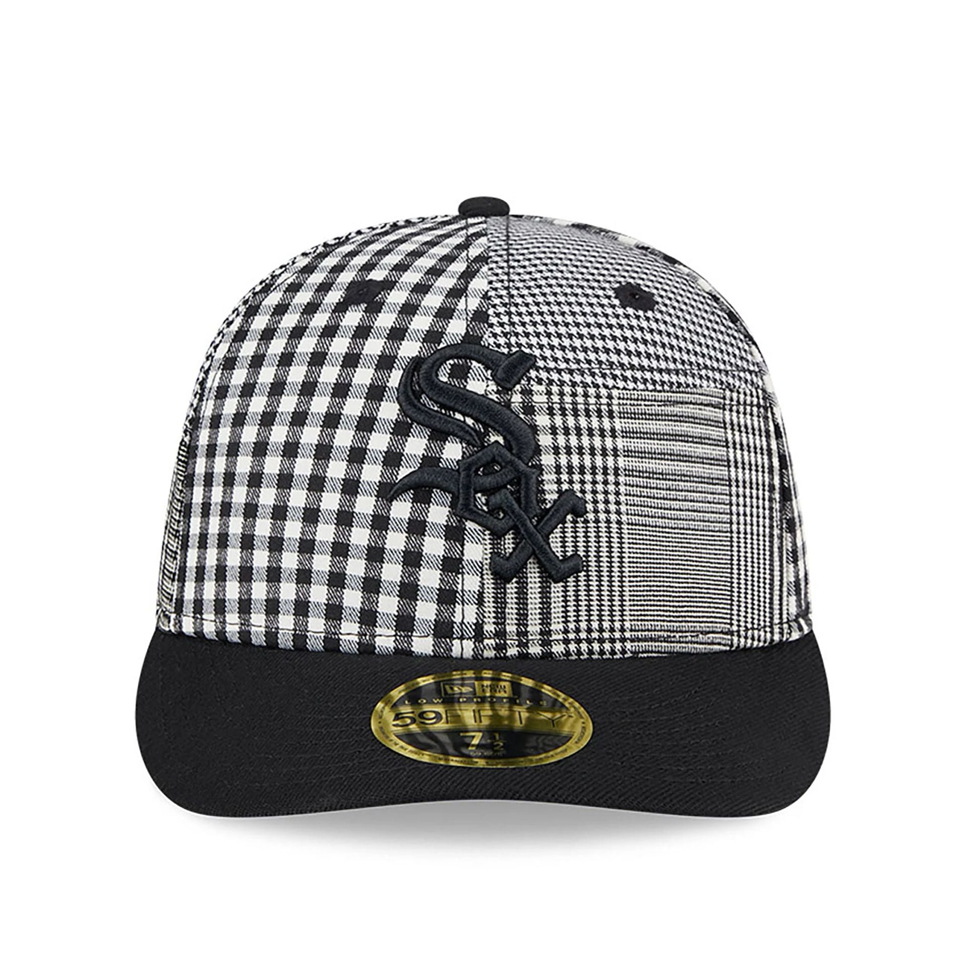 This is a Chicago White Sox Patch Plaid Black Low Profile 59FIFTY Fitted Cap 3