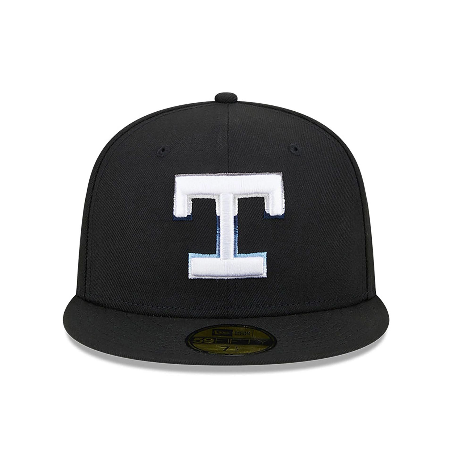 This is a Texas Rangers Raceway Black 59FIFTY Fitted Cap 4