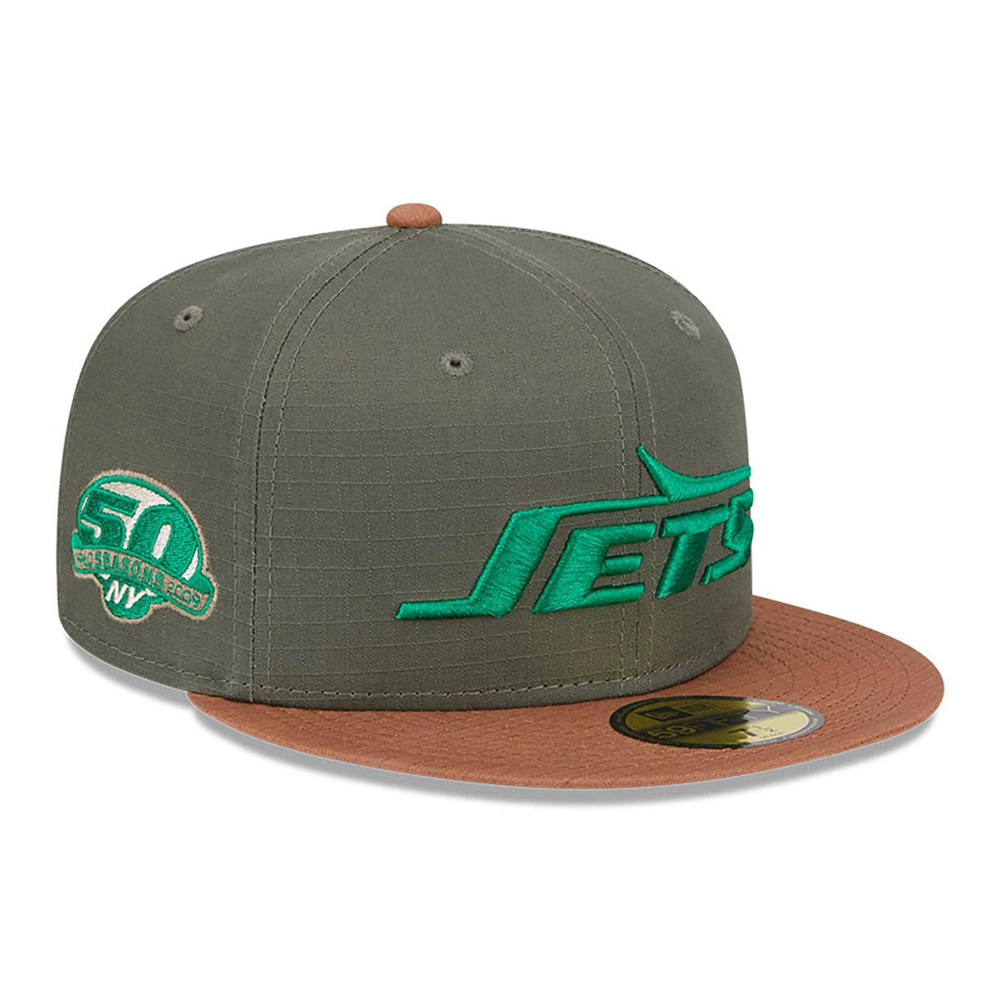 This is a New York Jets Ripstop Green 59FIFTY Fitted Cap 1