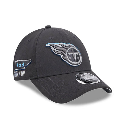 This is a Tennessee Titans NFL Draft 2024 Dark Grey 9FORTY Stretch-Snap Cap 7