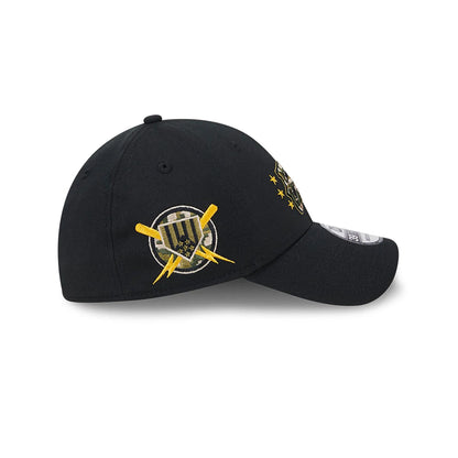 This is a El Paso Chihuahuas MiLB Armed Forces Day 2024 Black 39THIRTY Stretch Fit Cap 7