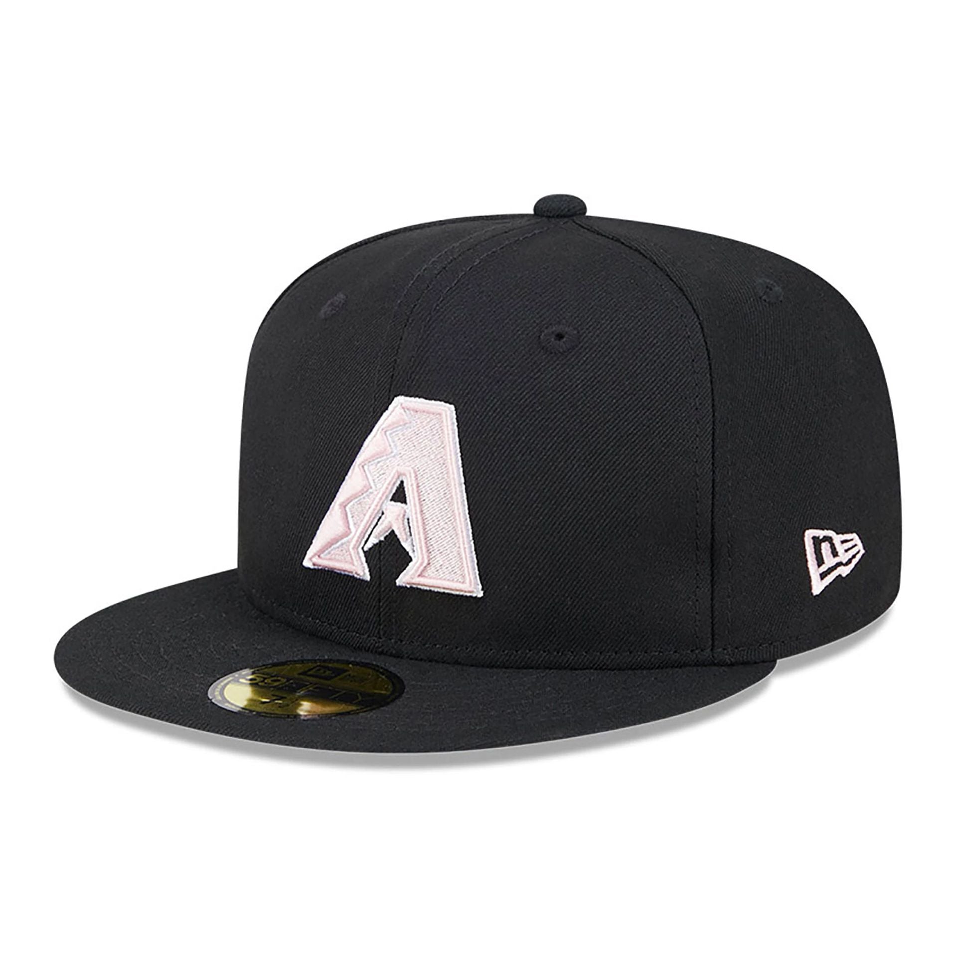 This is a Arizona Diamondbacks MLB Mother's Day 2024 Black 59FIFTY Fitted Cap 1