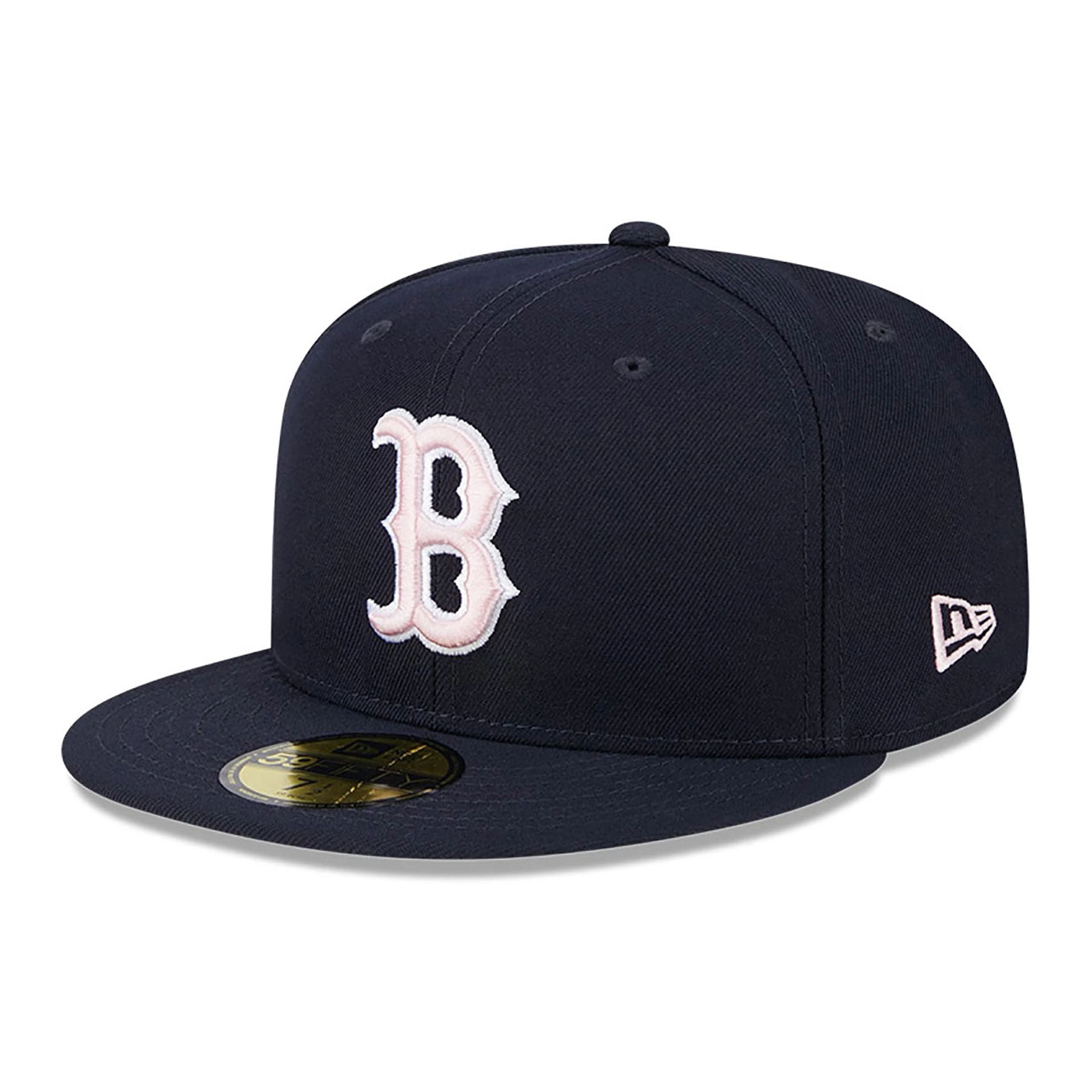 This is a Boston Red Sox MLB Mother's Day 2024 Navy 59FIFTY Fitted Cap 1