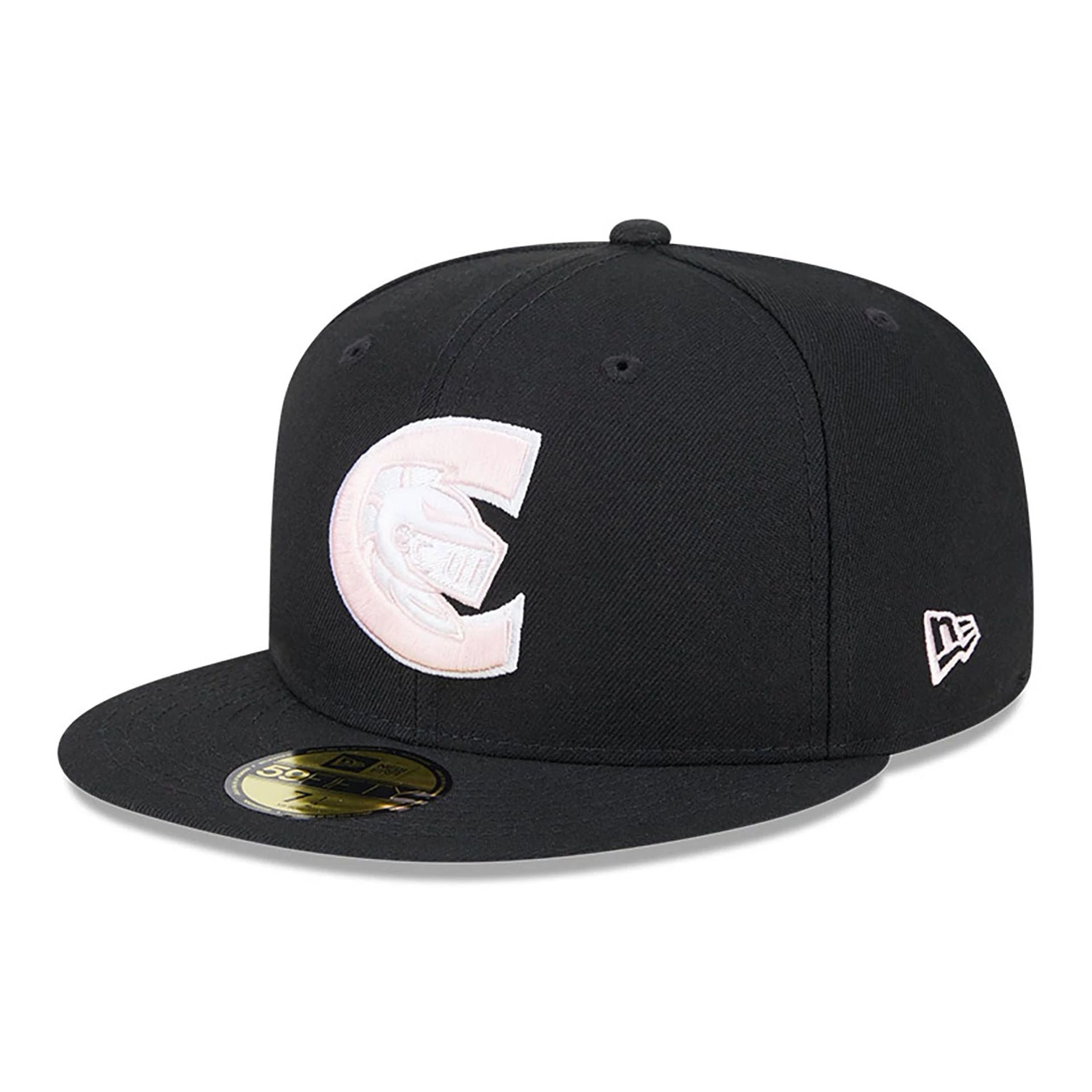 This is a Charlotte Knights MiLB Mother's Day 2024 Black 59FIFTY Fitted Cap 1