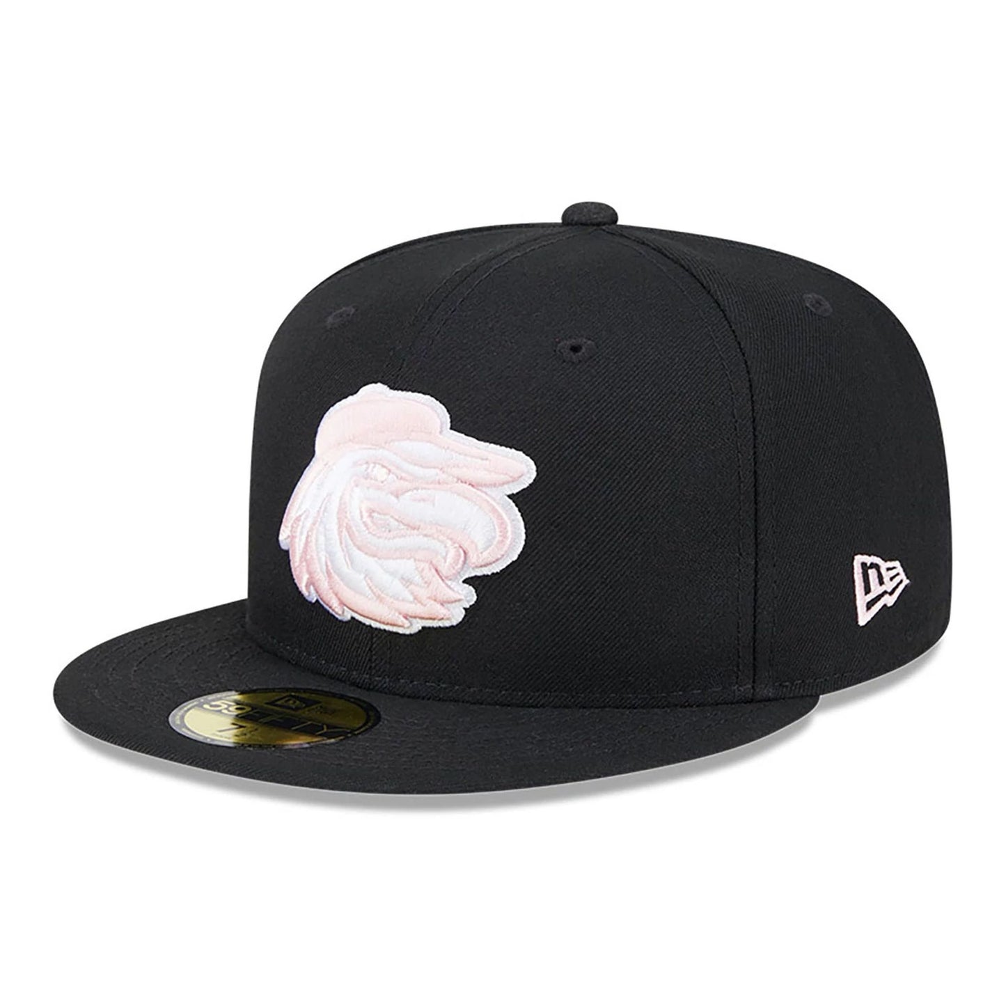 This is a Rochester Red Wings MiLB Mother's Day 2024 Black 59FIFTY Fitted Cap 1