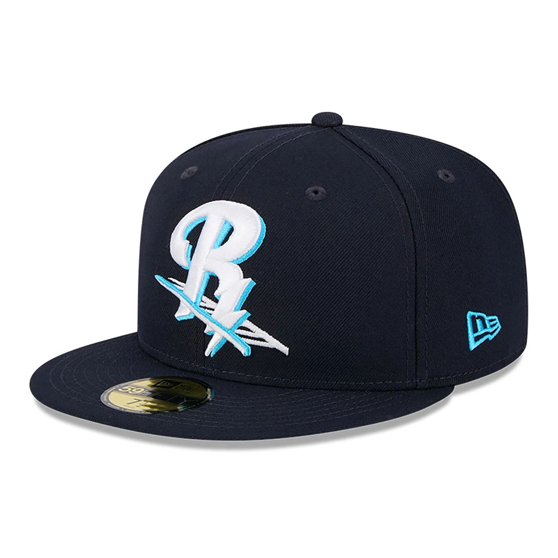 This is a Scranton/Wilkes-Barre Rail Riders MiLB Father's Day 2024 Navy 59FIFTY Fitted Cap 1