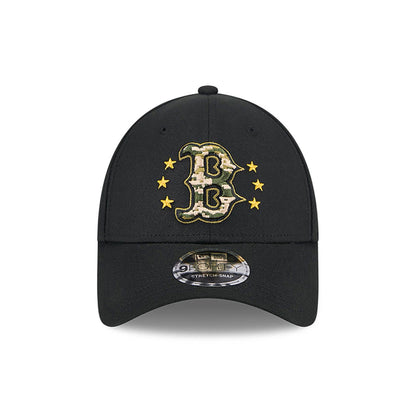 This is a Boston Red Sox MLB Armed Forces Day 2024 Black 9FORTY Stretch Snap Cap 3